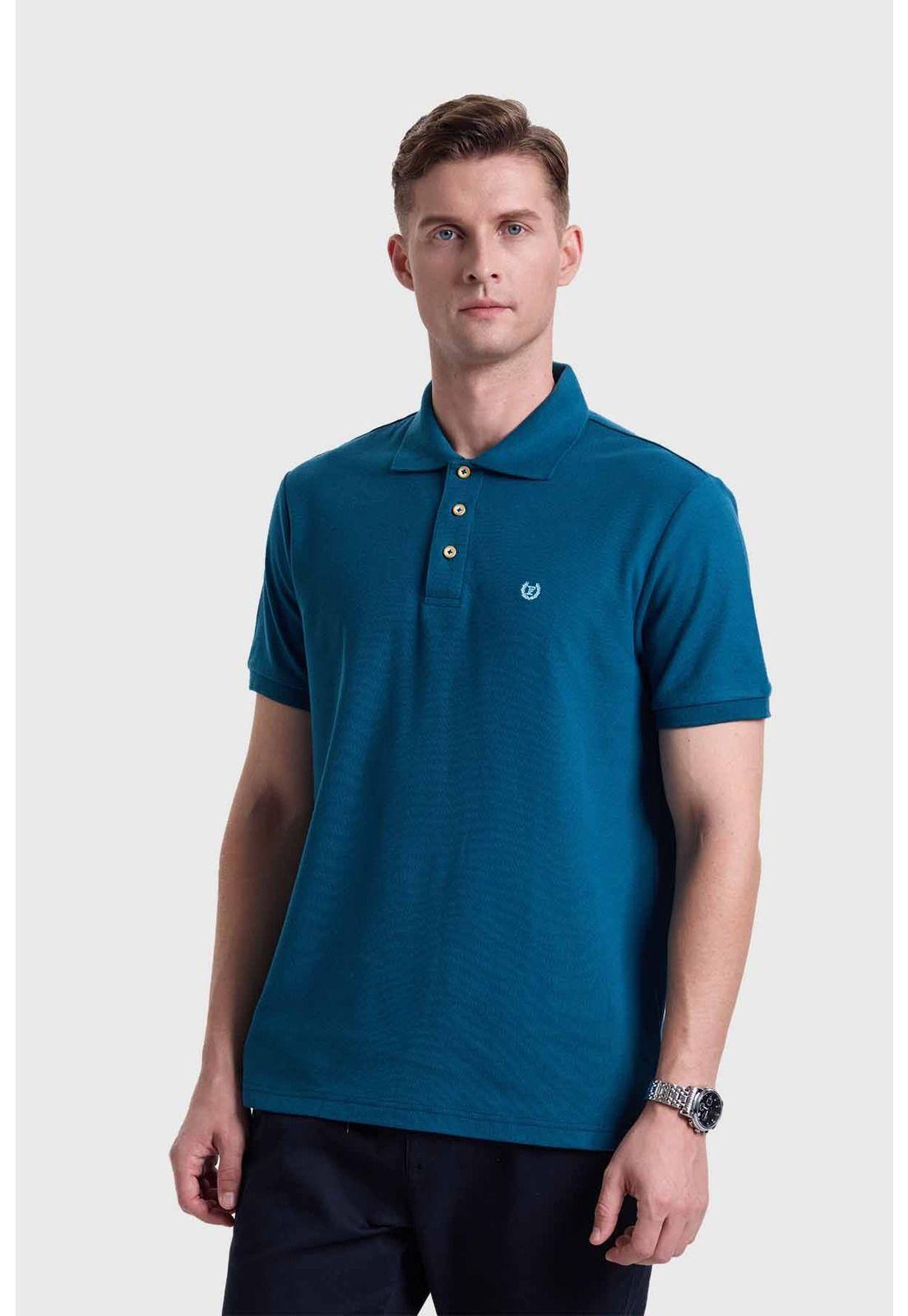 Polera Hombre Piqué Básica Turquesa-0