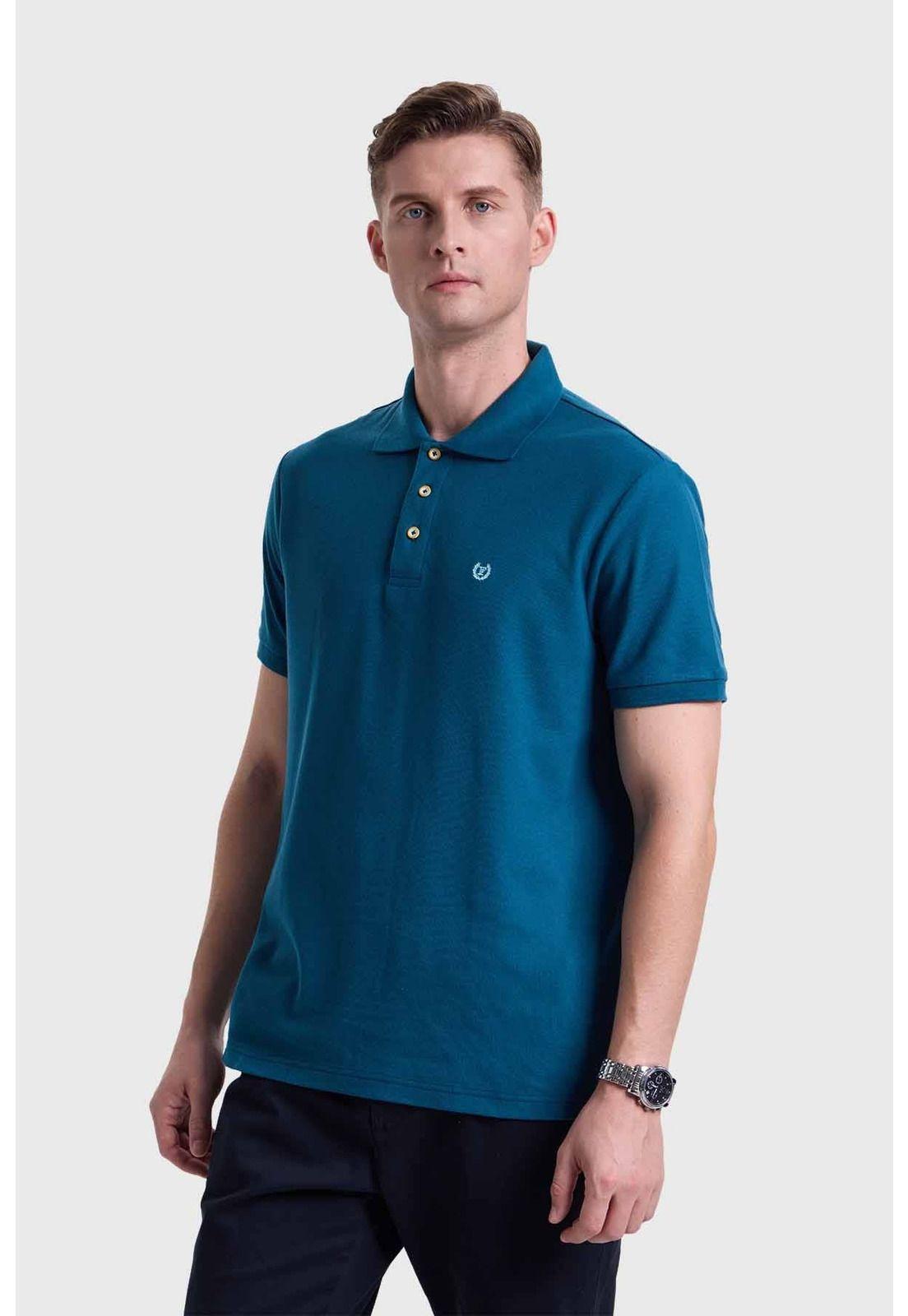 Polera Hombre Piqué Básica Turquesa-1
