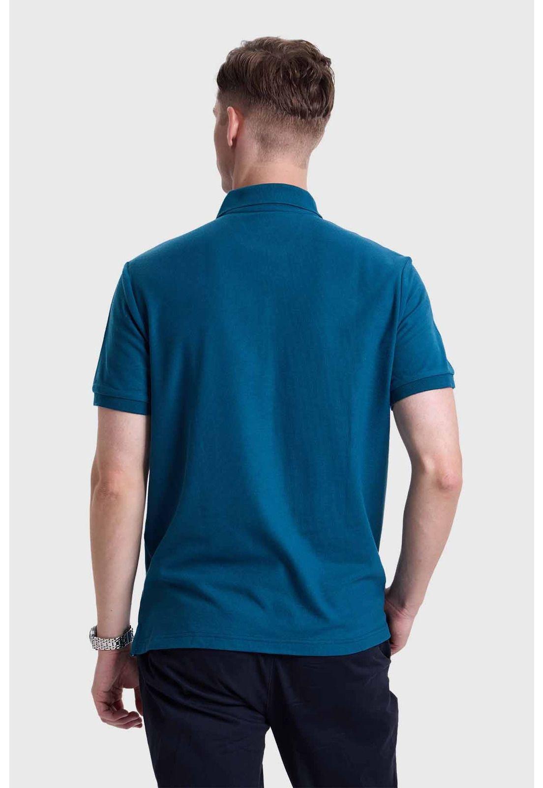 Polera Hombre Piqué Básica Turquesa-2