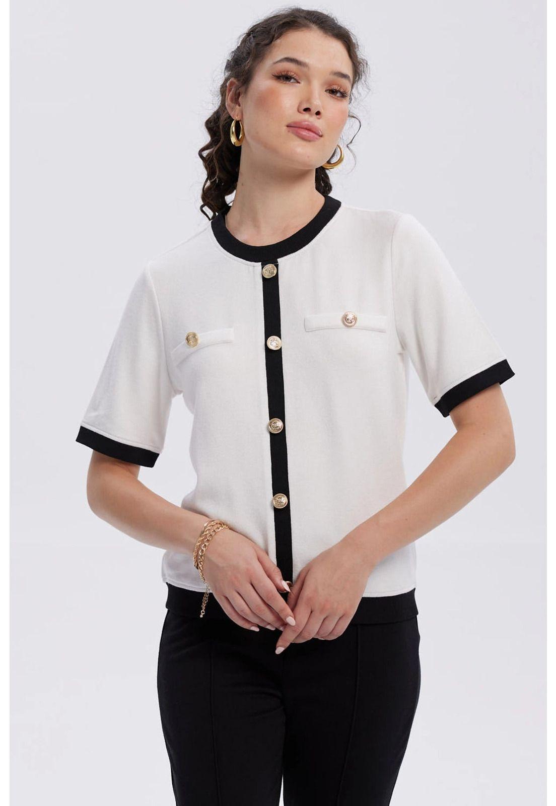 Sweater Mujer Abotonado Crudo - ll-0