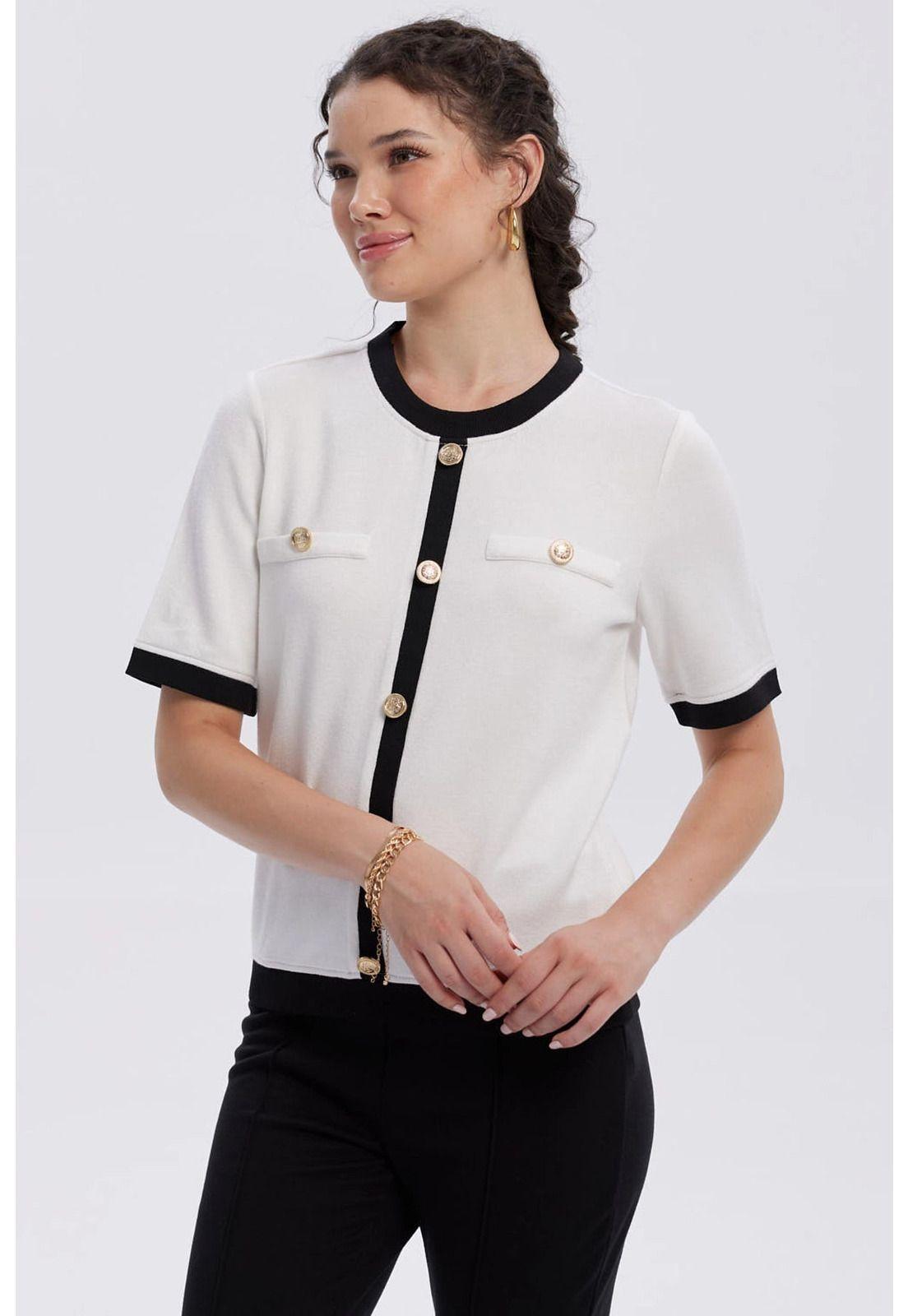 Sweater Mujer Abotonado Crudo - ll-1