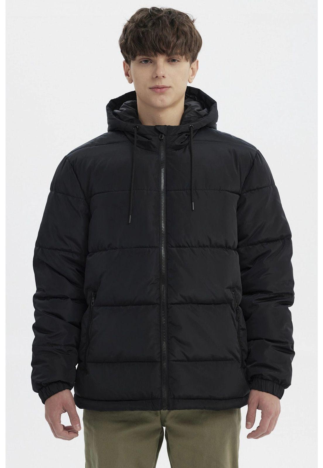 Parka Hombre Básica Lisa Negro-0