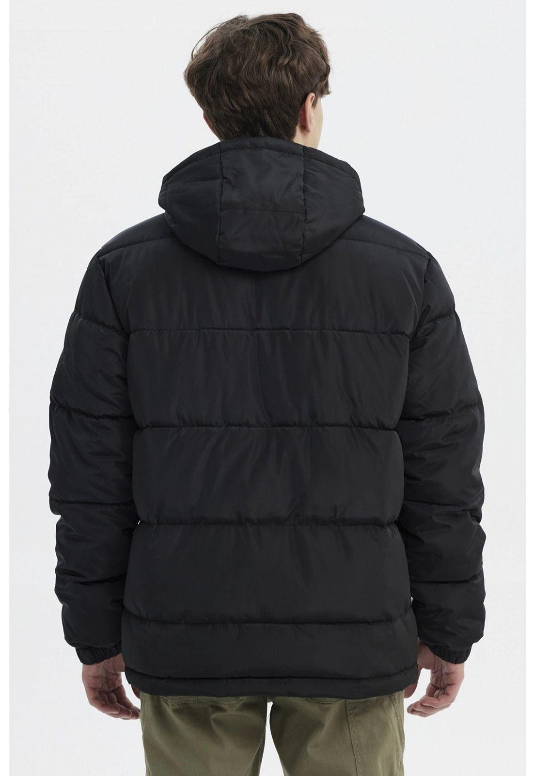 Parka Hombre Básica Lisa Negro-2