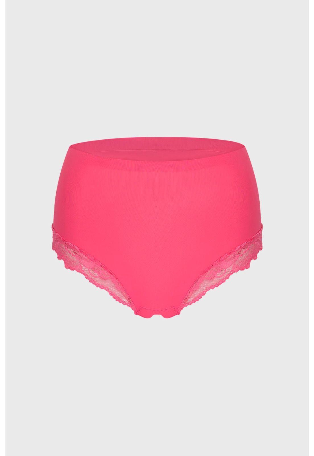 Calzón Mujer Tiro Alto Detalle Encaje Fucsia-0