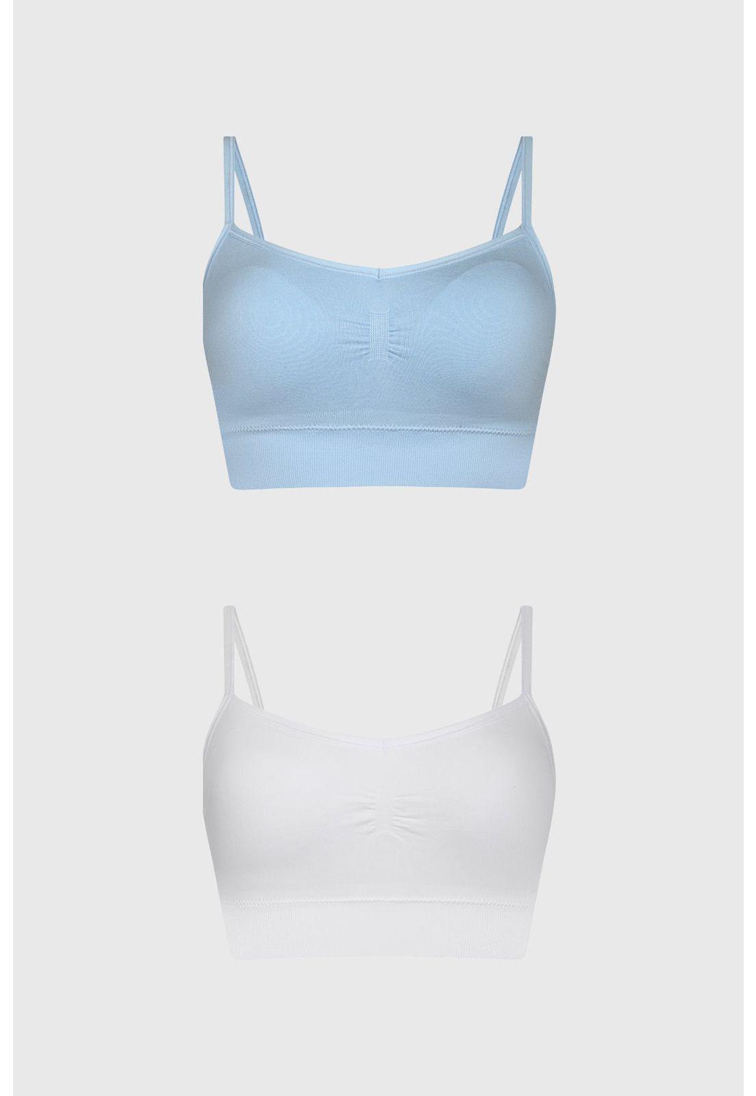 Sostén Mujer Bipack Peto Liso Azul Claro - ll-0