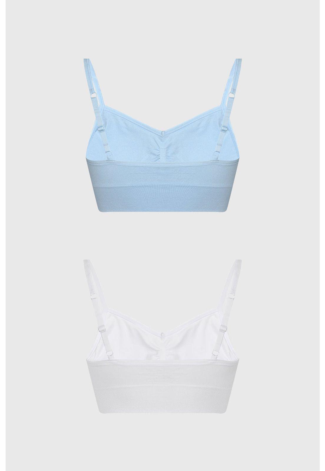 Sostén Mujer Bipack Peto Liso Azul Claro - ll-1