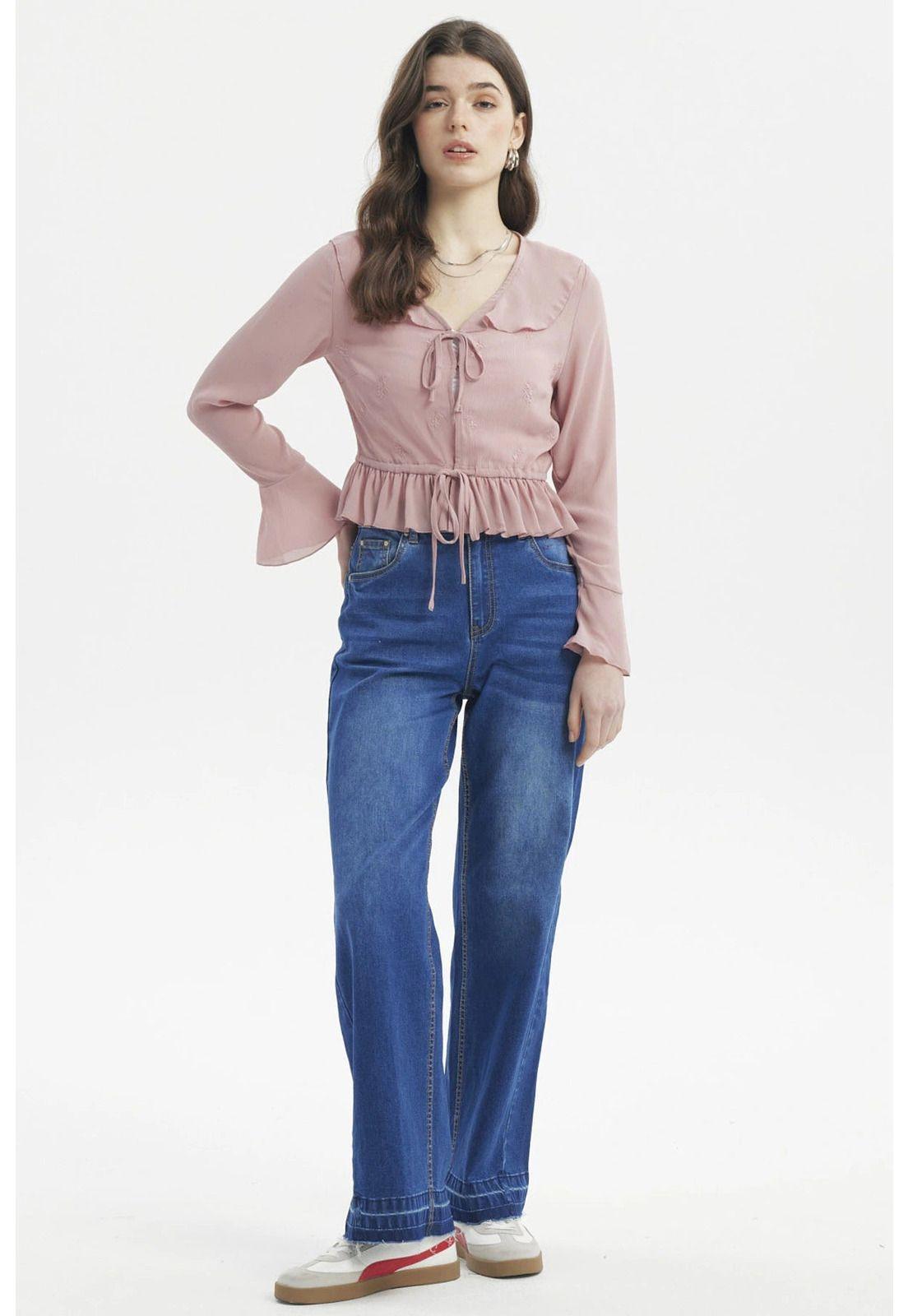 Blusa Mujer Slim Flare Palo Rosa-3
