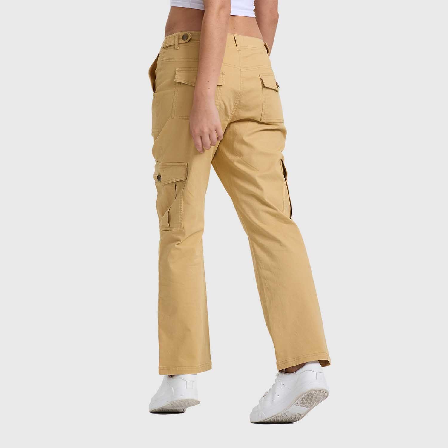 Pantalón Mujer Semi Recto Gabardina Beige Fashion's Park-2