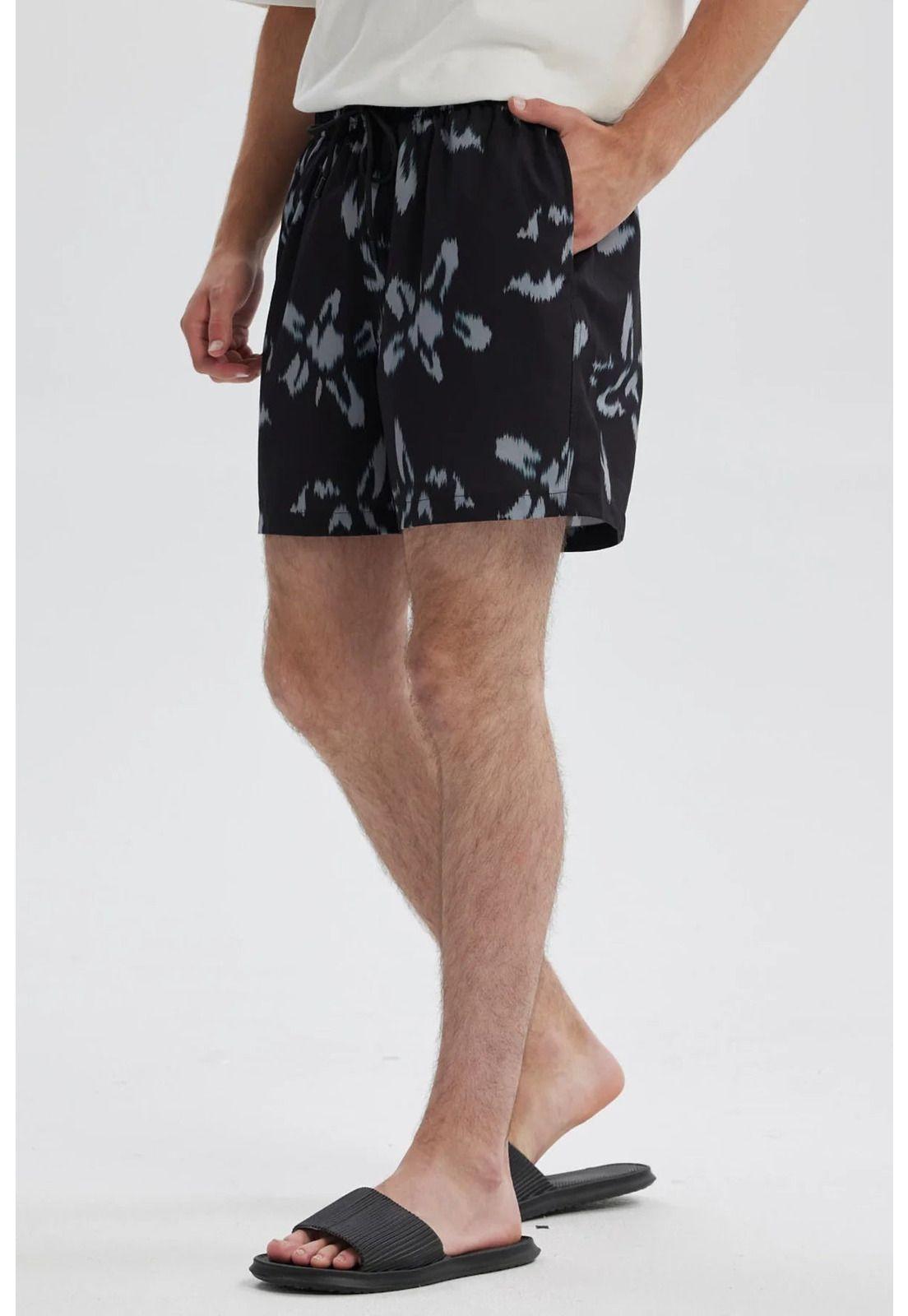 Short De Baño Hombre Full Print Negro-1