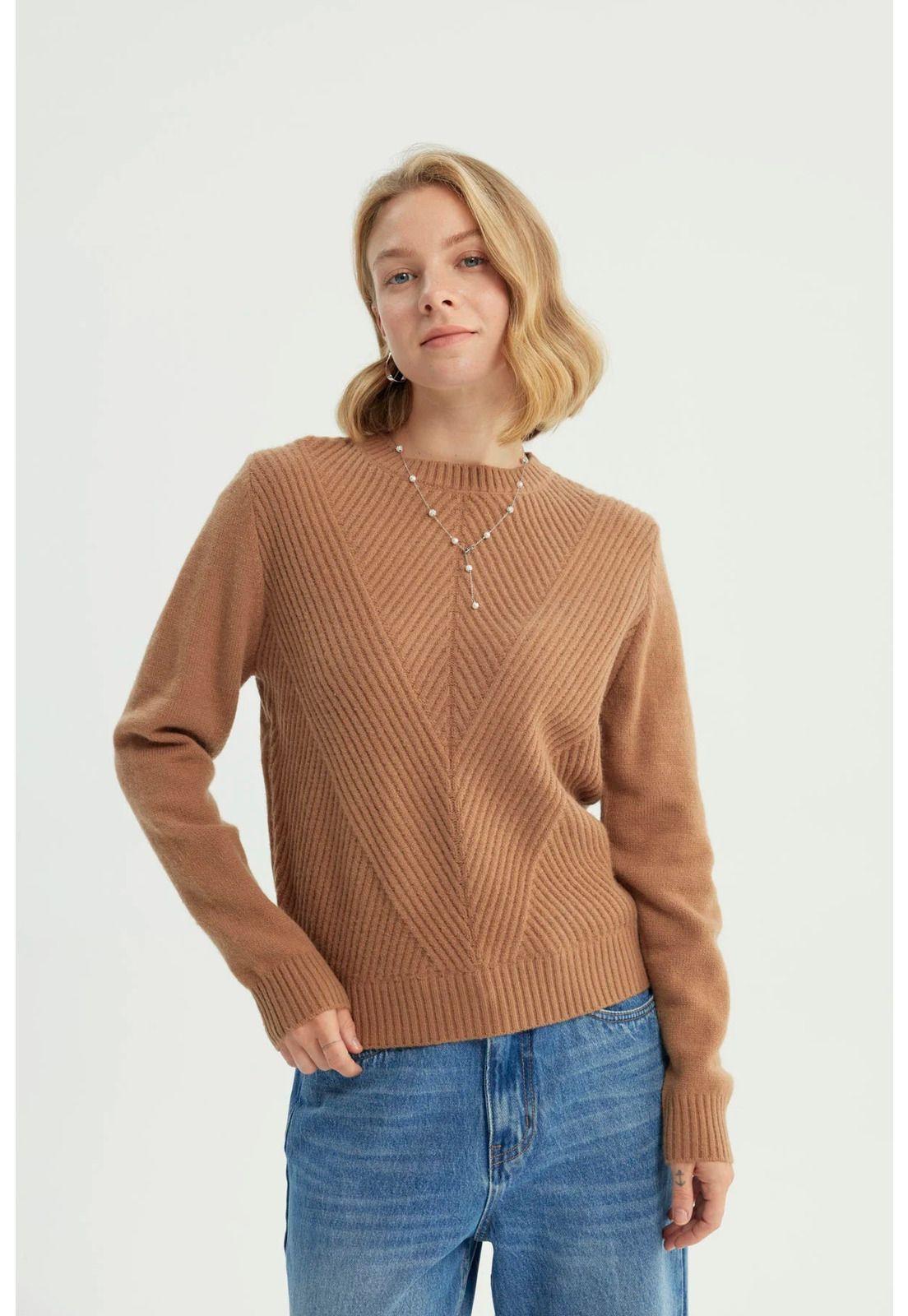 Sweater Mujer Classic Camel-0