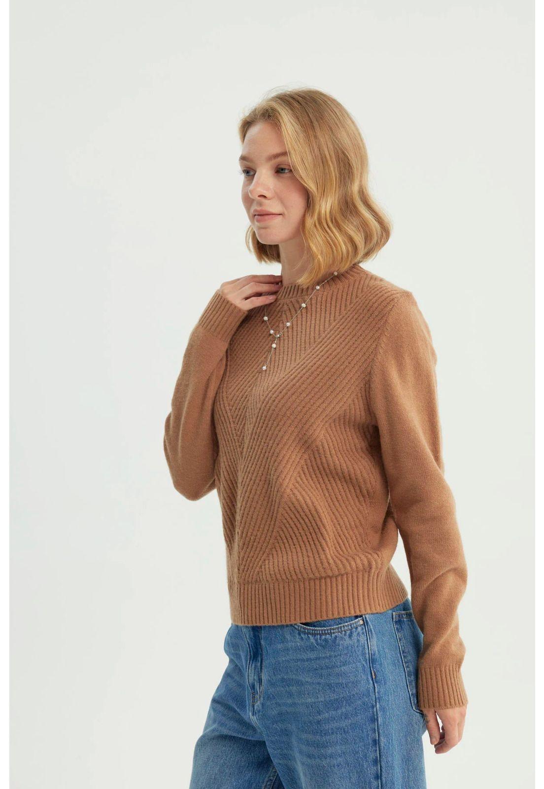 Sweater Mujer Classic Camel-1