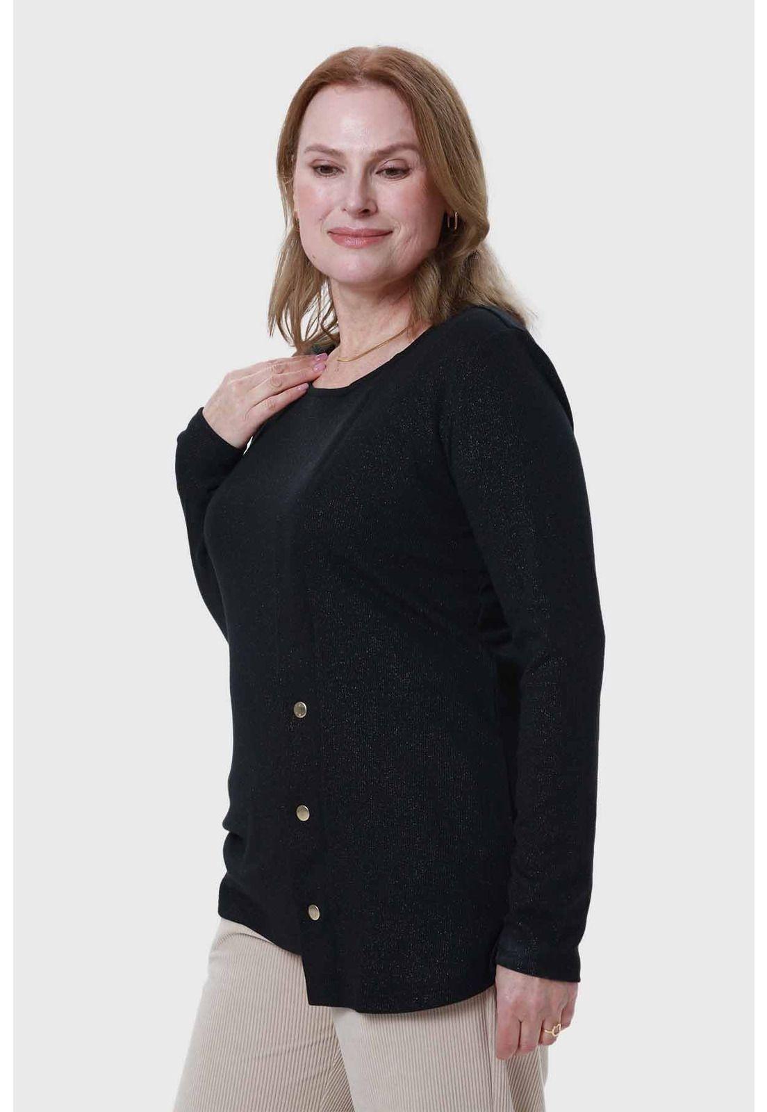Polera Mujer Tejida Negro-1