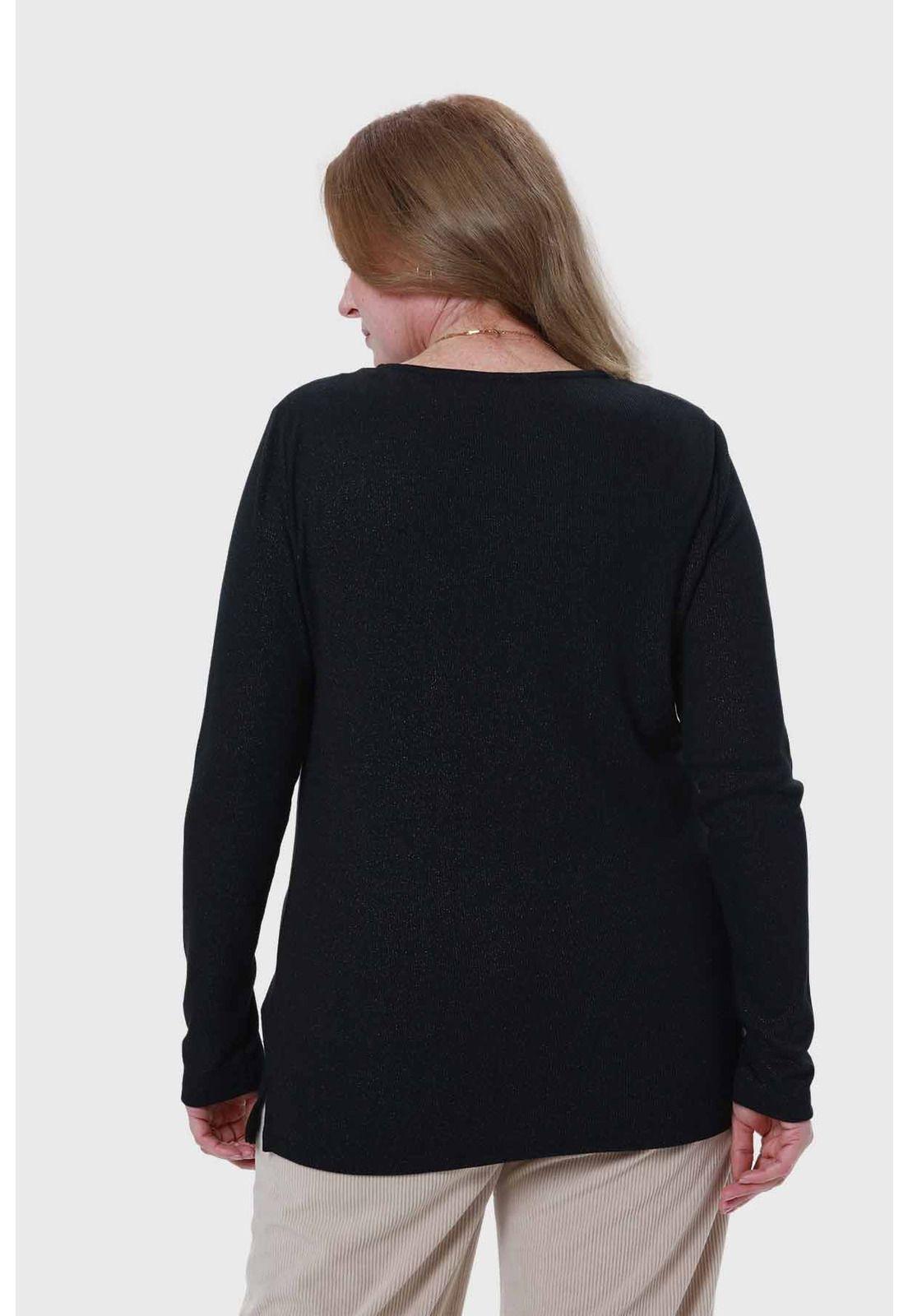 Polera Mujer Tejida Negro-2