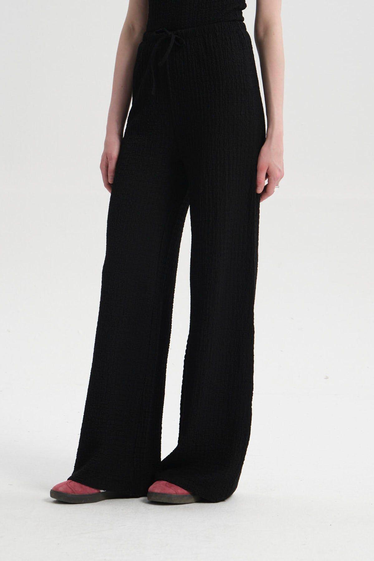 Pantalón Mujer Textura Negro-0