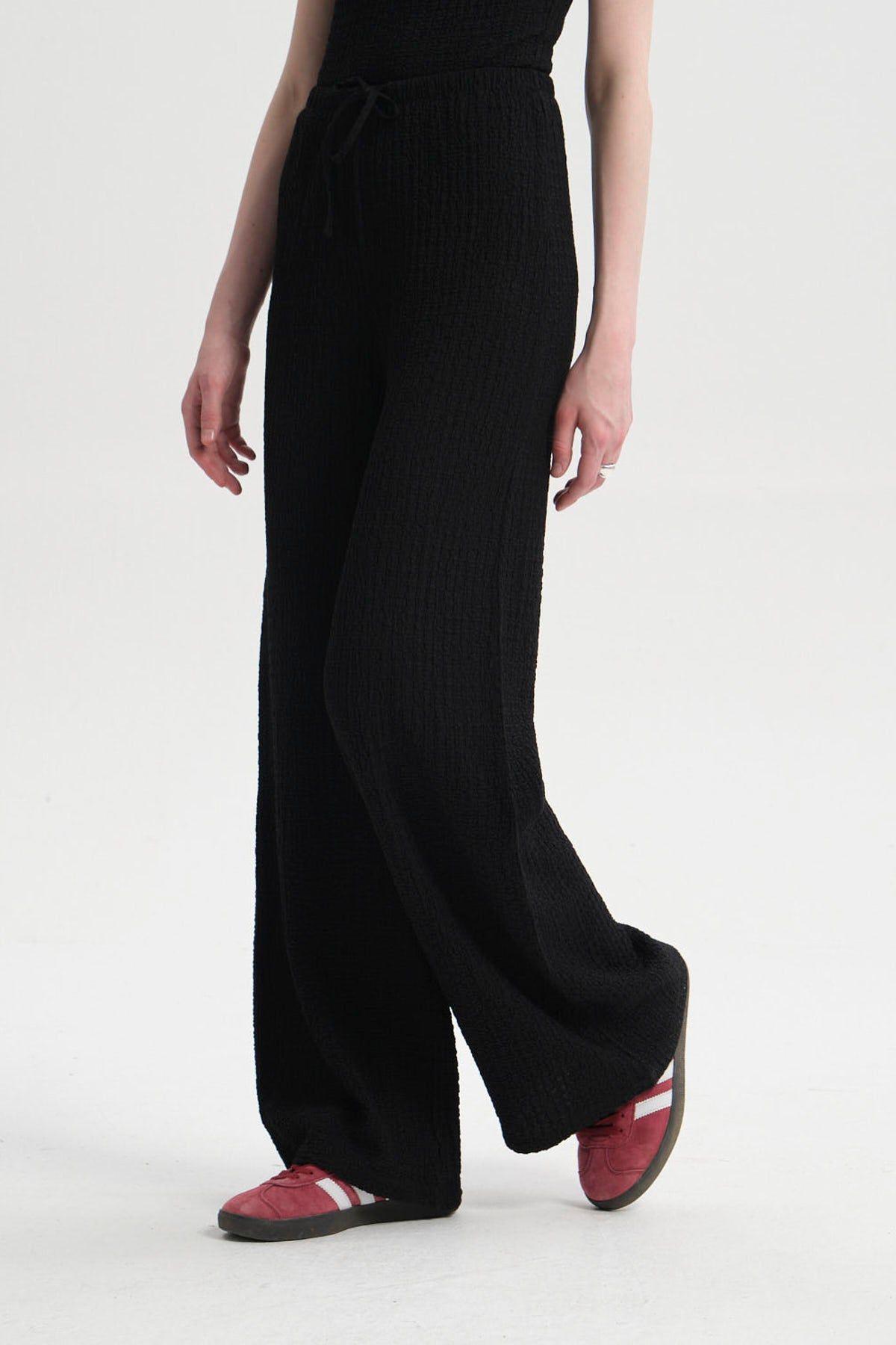 Pantalón Mujer Textura Negro-1