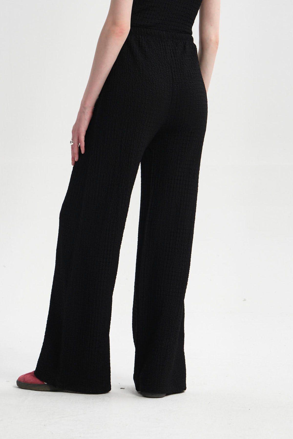 Pantalón Mujer Textura Negro-2