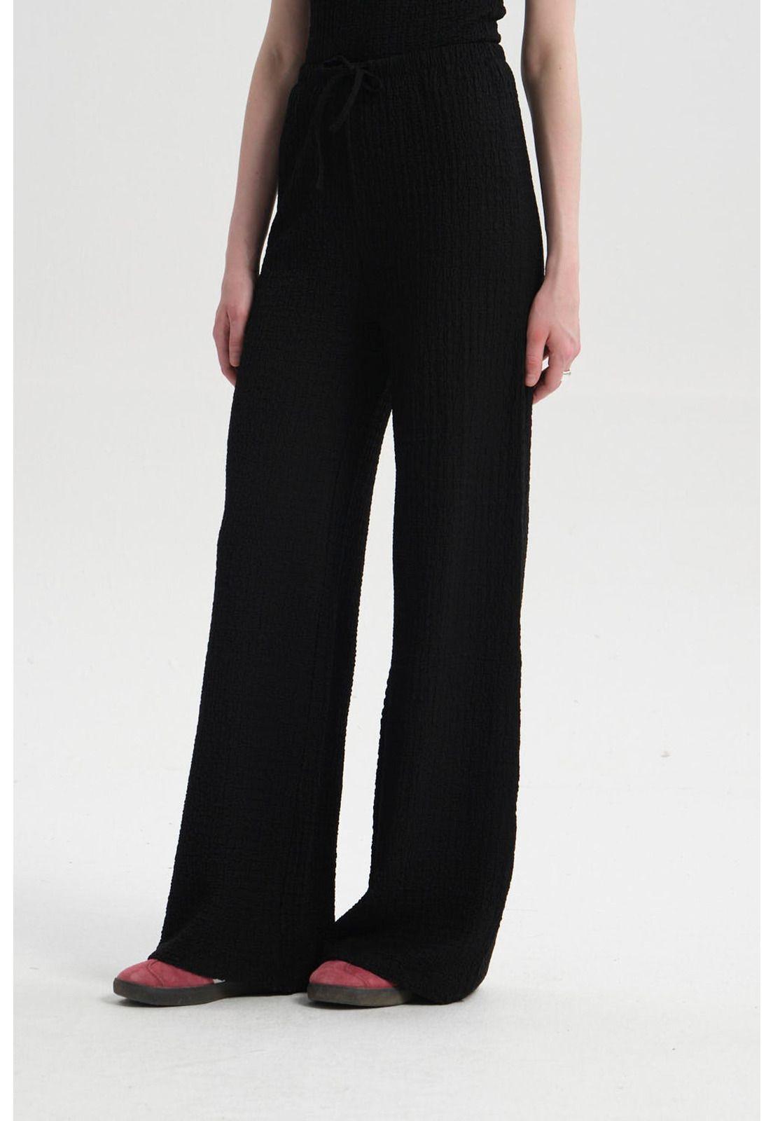 Pantalón Mujer Textura Negro-0