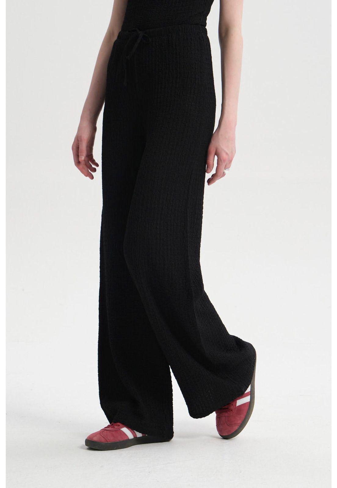Pantalón Mujer Textura Negro-1