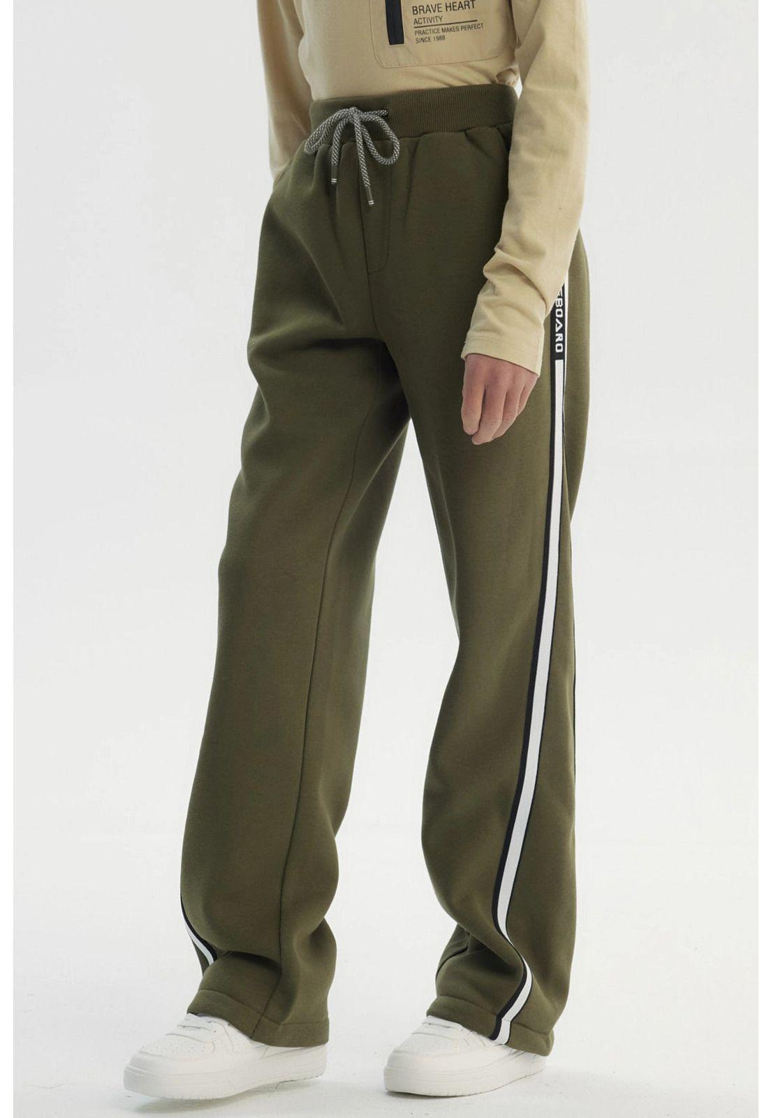 Pantalón Buzo Niño Pitillo Verde Militar-1