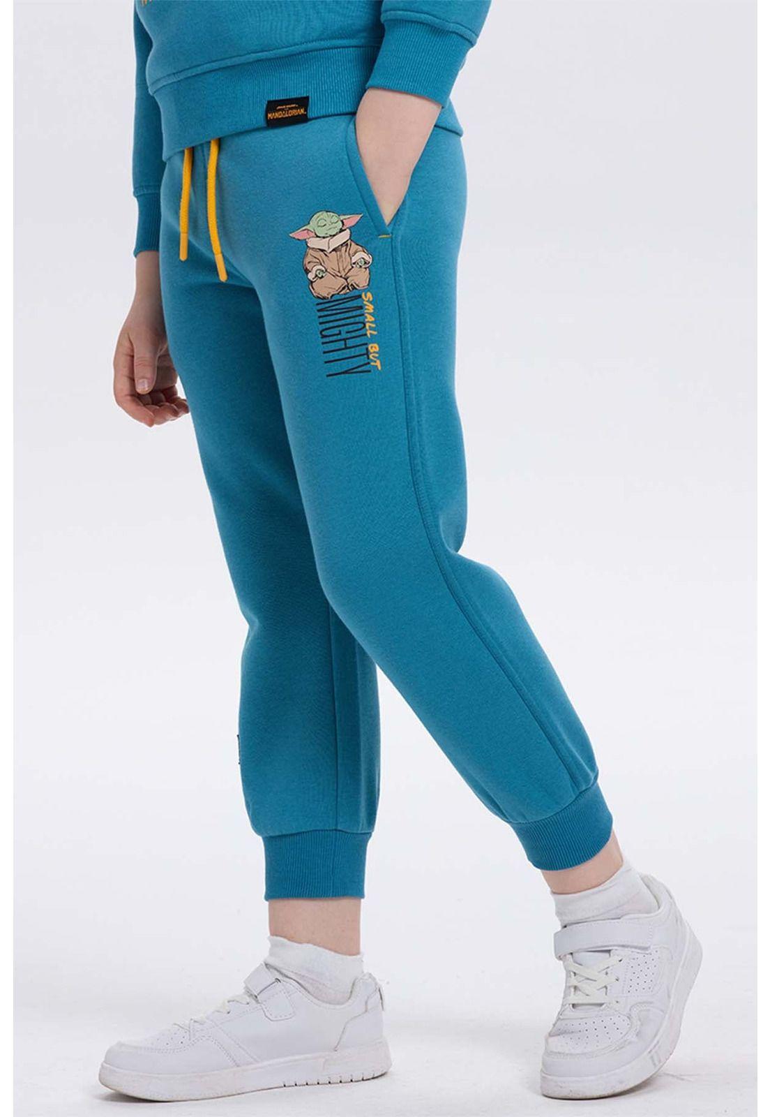 Pantalón Buzo Niño Grogu Petróleo-2