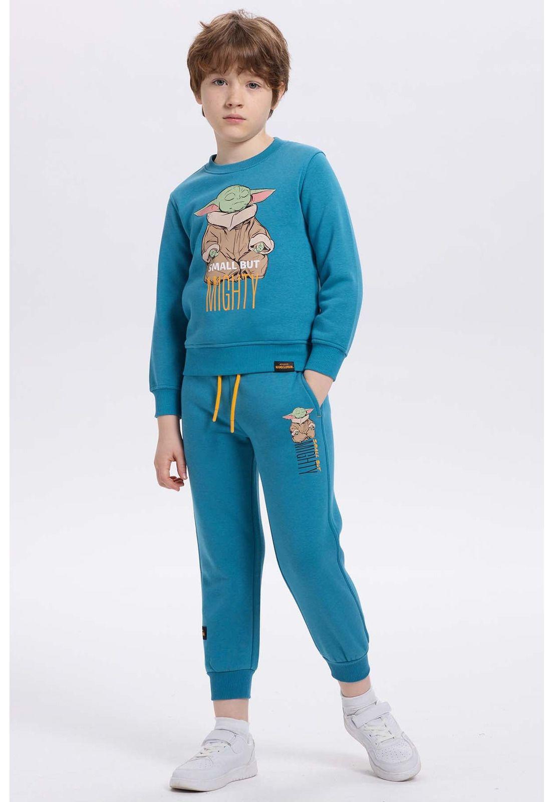 Pantalón Buzo Niño Grogu Petróleo-3