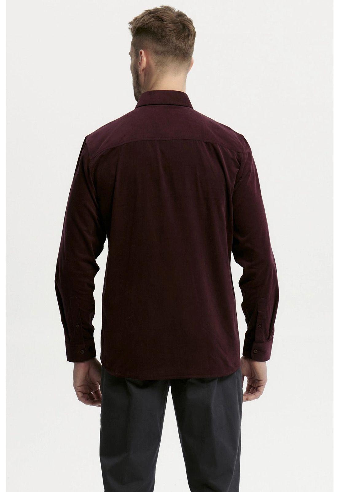 Camisa Hombre Slim Burdeo-2