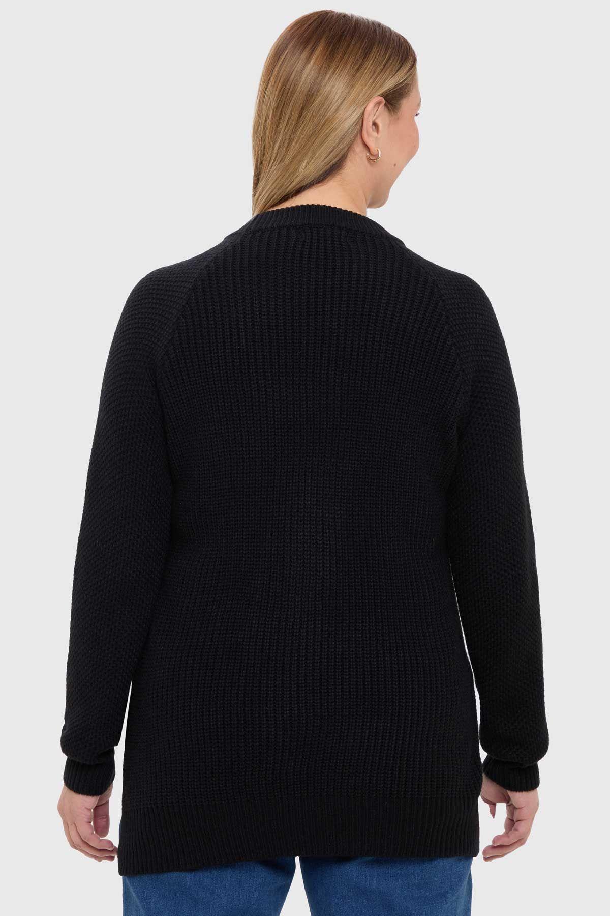 Sweater Mujer Calado Casual Negro-2