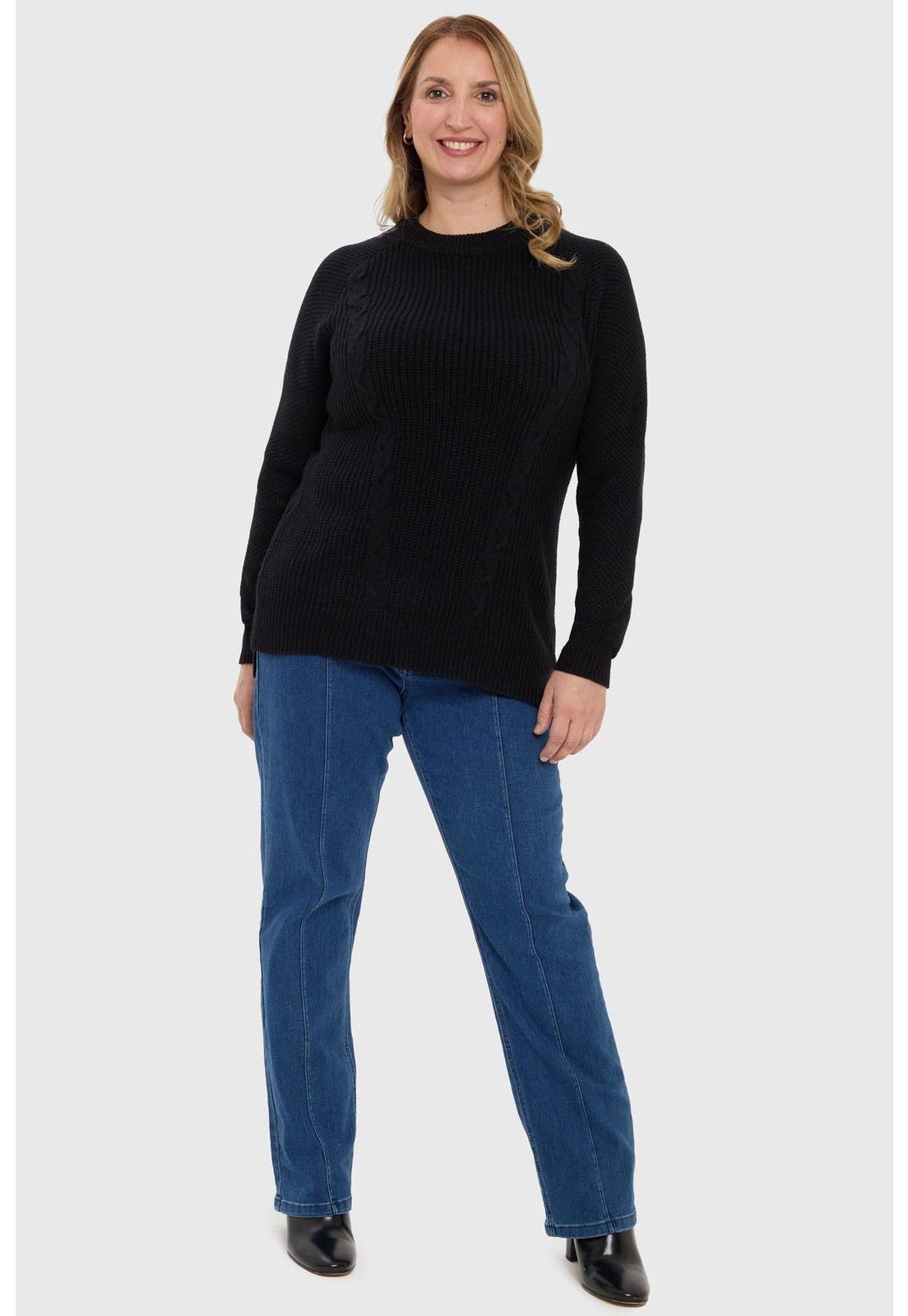 Sweater Mujer Calado Casual Negro - ll-3