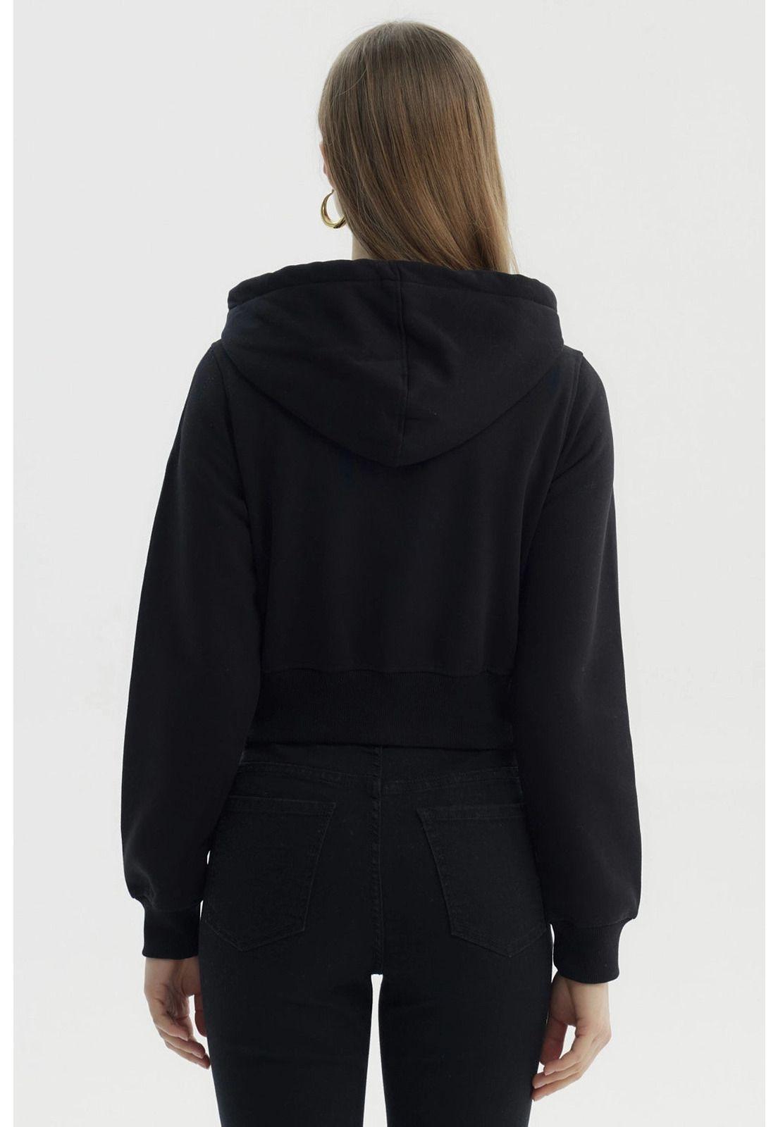 Polerón Mujer Full Zipper Negro - ll-2