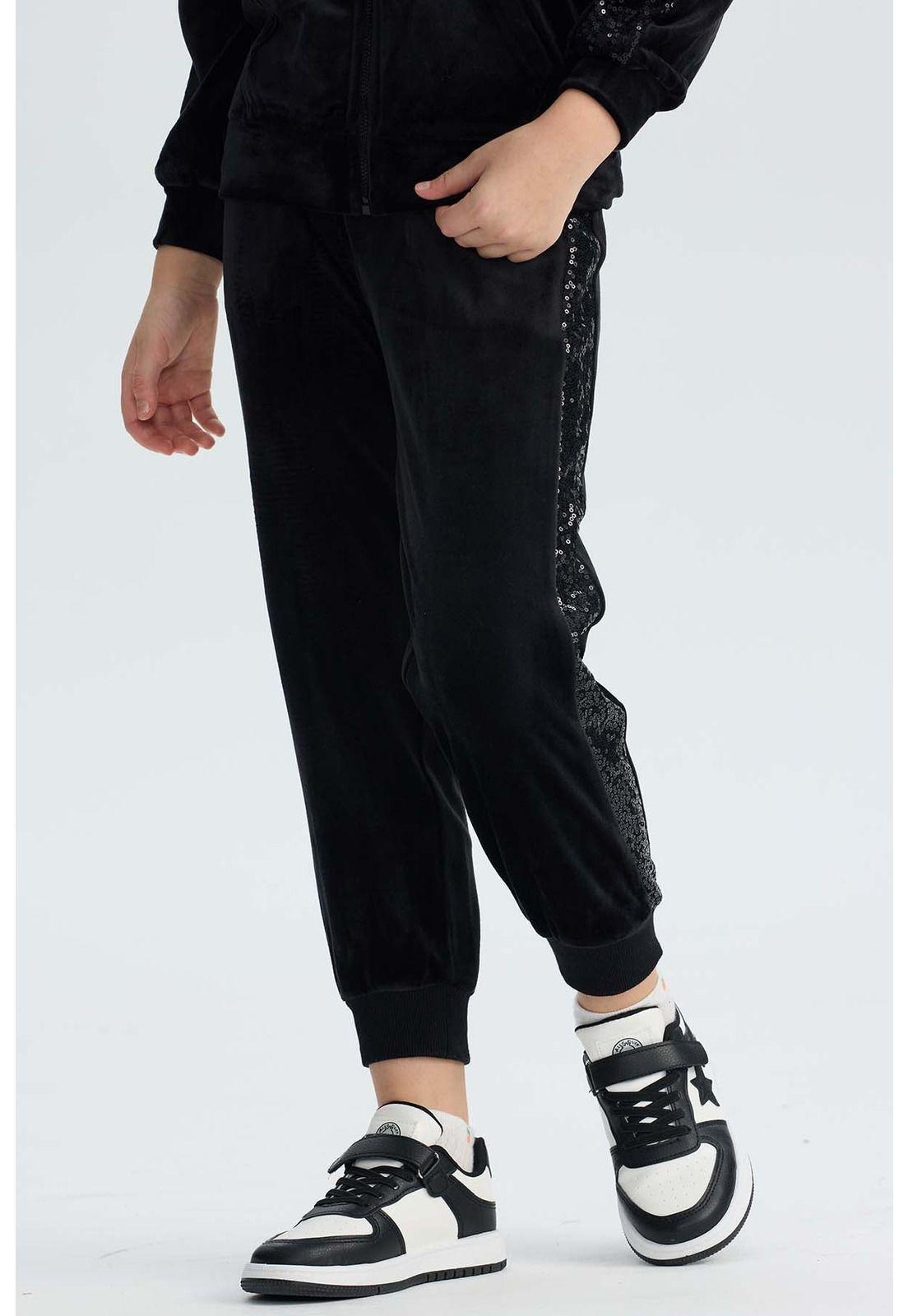 Pantalón Buzo Niña Plush Negro-0