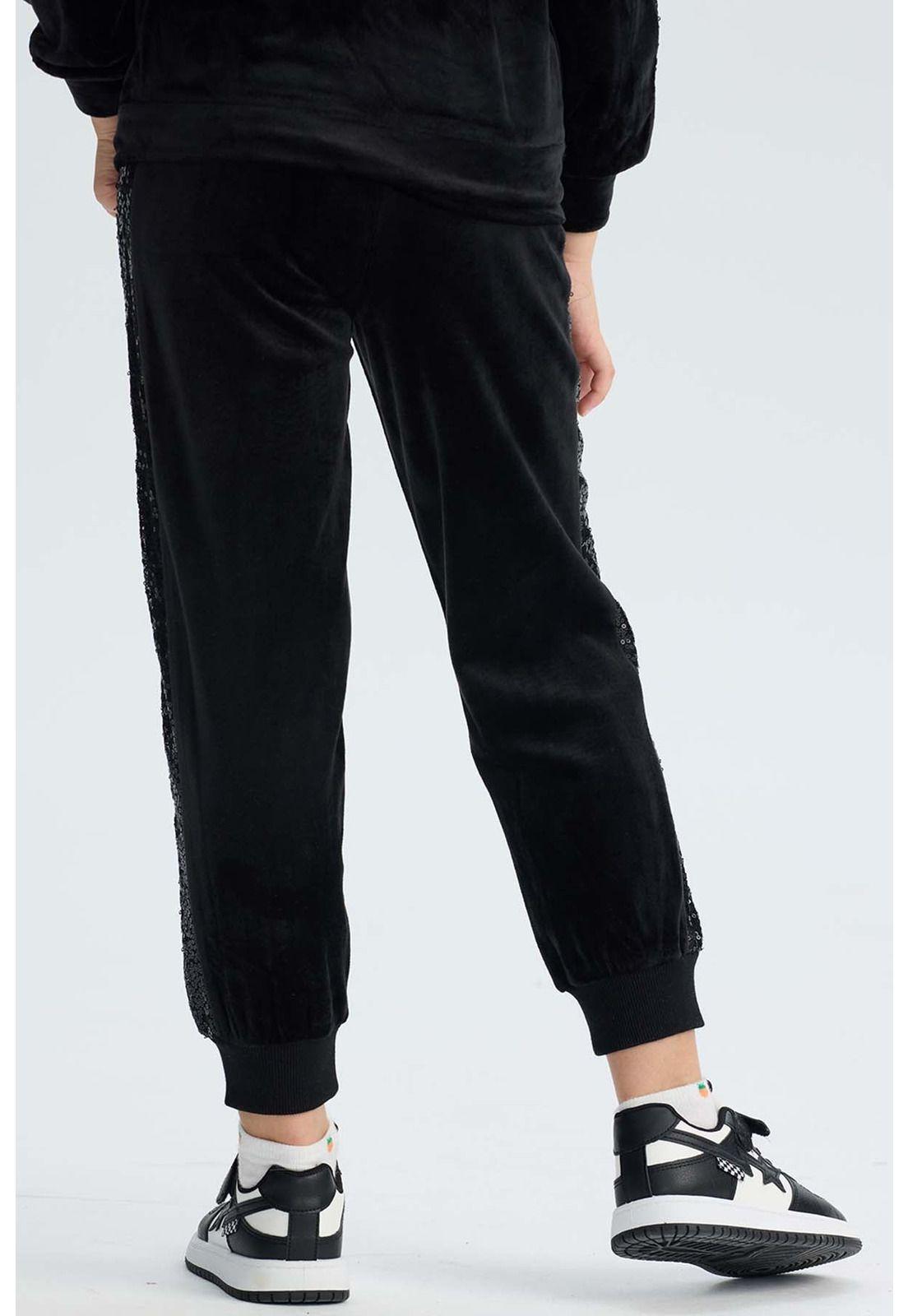 Pantalón Buzo Niña Plush Negro-2