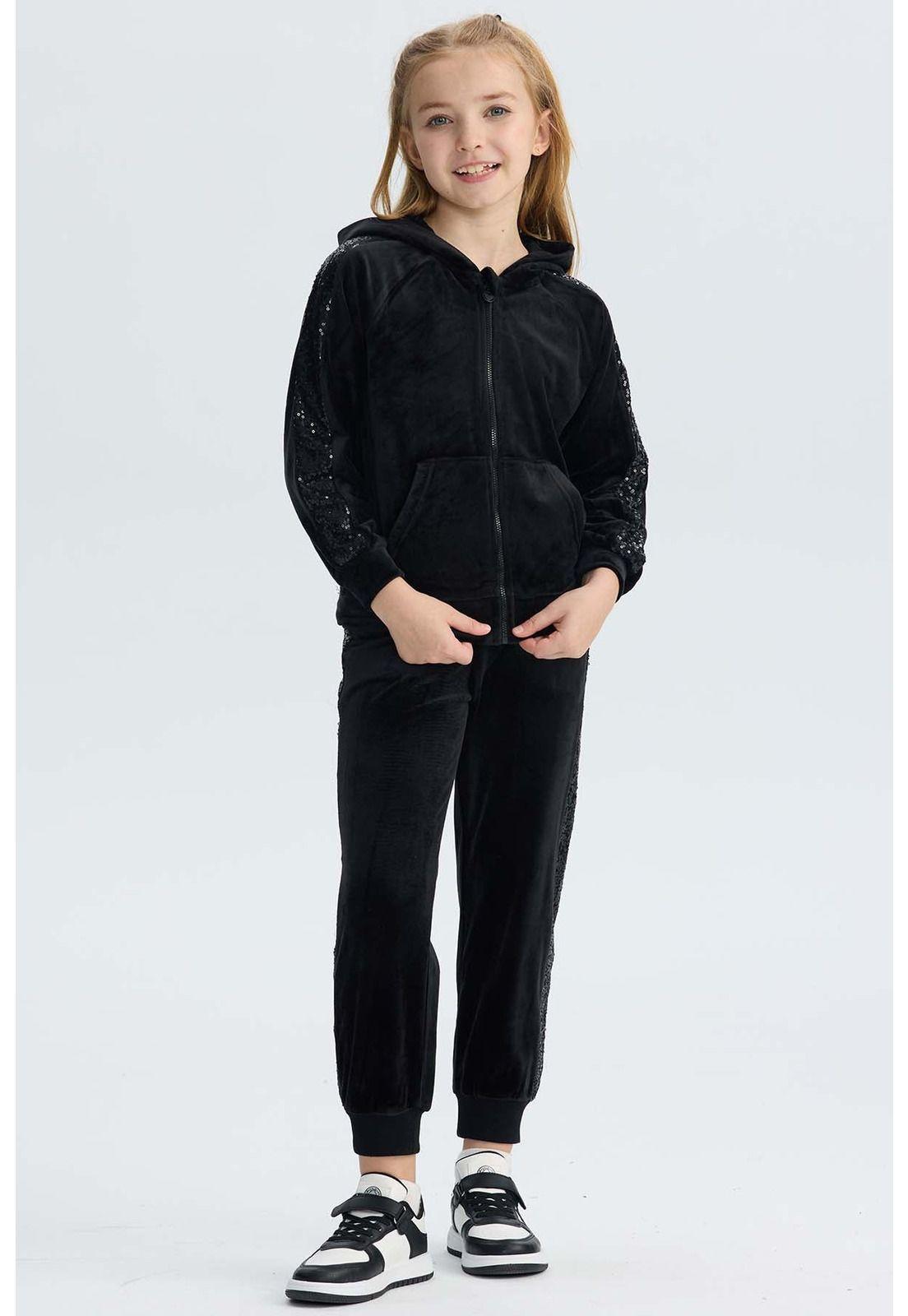 Pantalón Buzo Niña Plush Negro-3