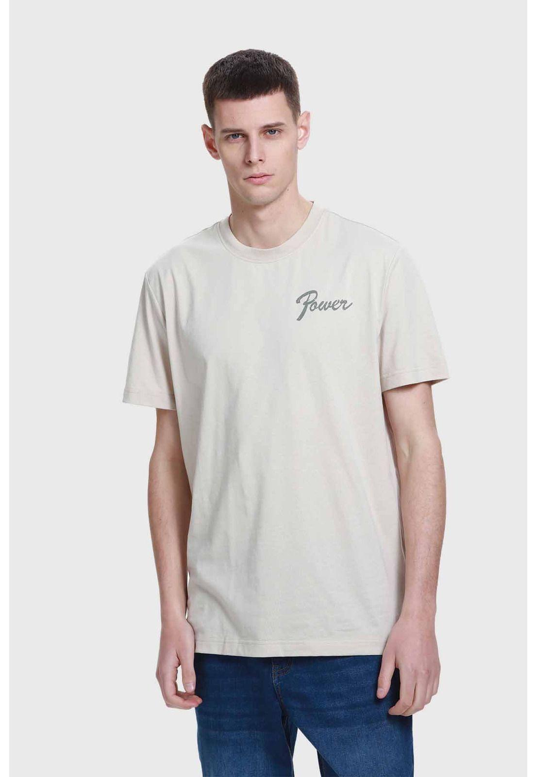 Polera Hombre Doble Print Beige - VI-0