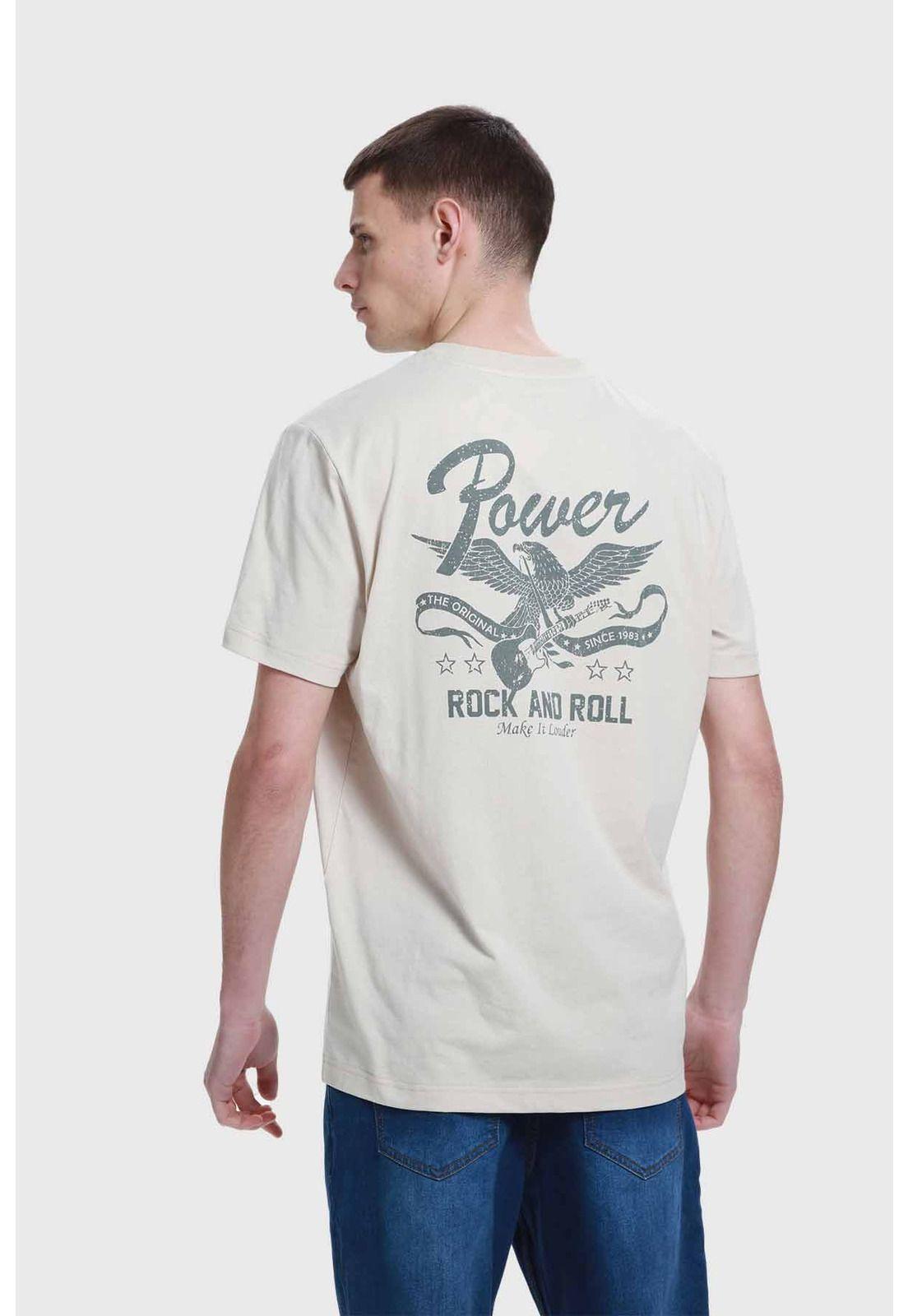 Polera Hombre Doble Print Beige - VI-2