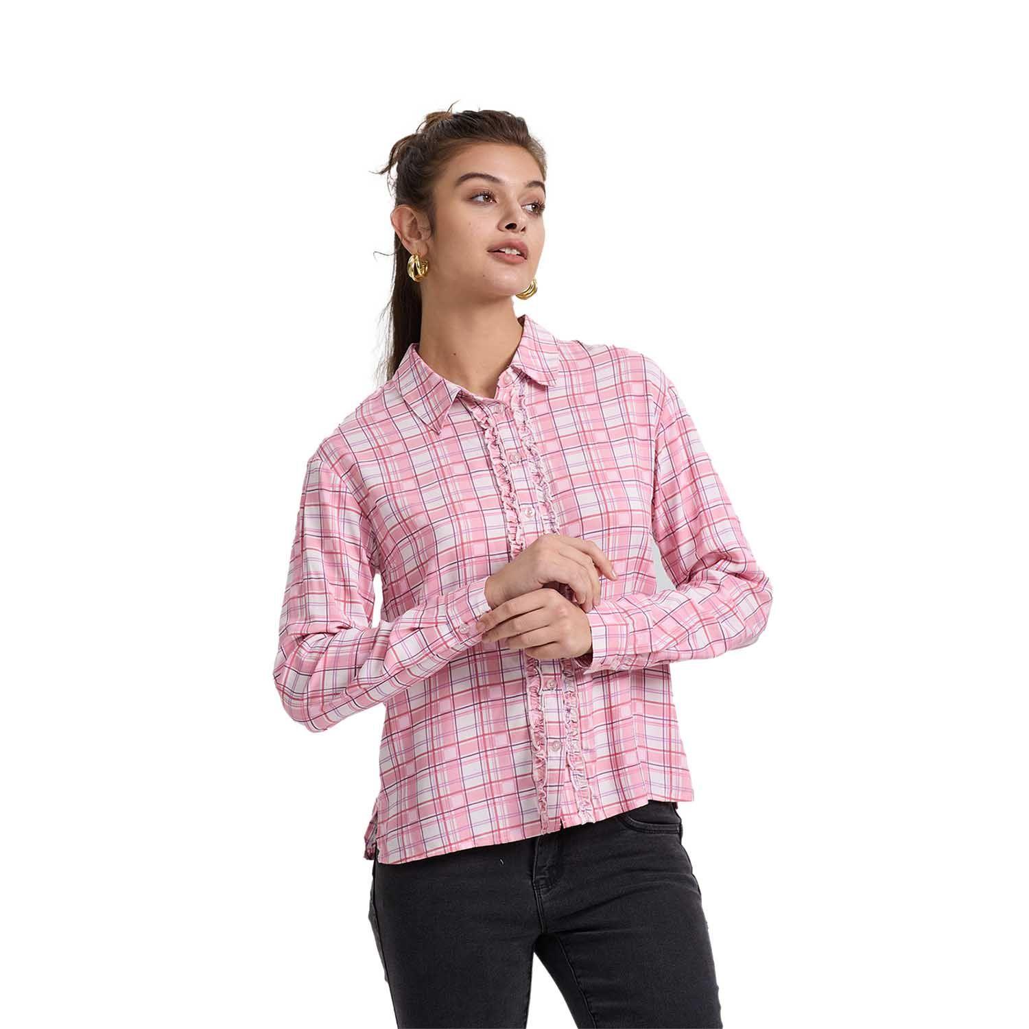 Blusa Mujer Abotonada Rosado Fashion's Park-0