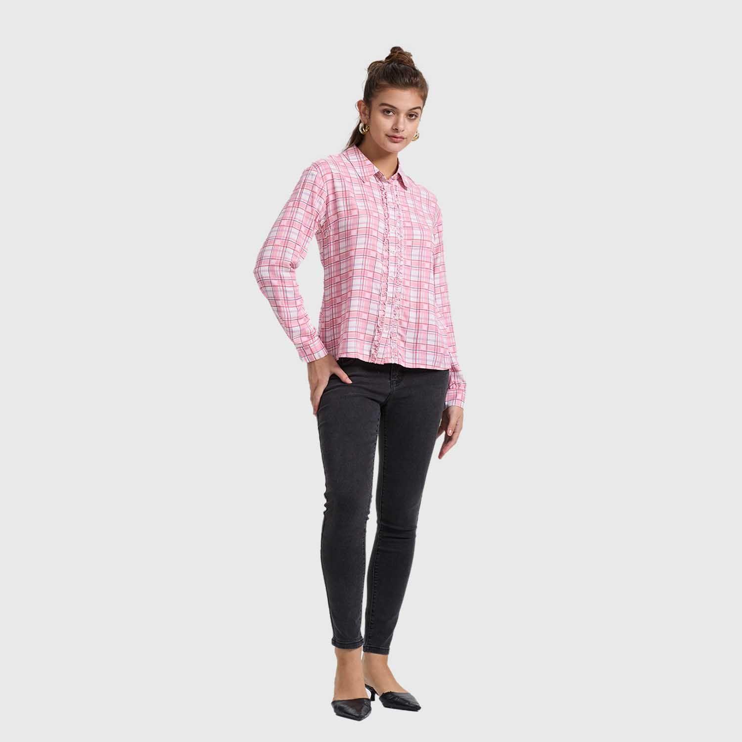 Blusa Mujer Abotonada Rosado Fashion's Park-3