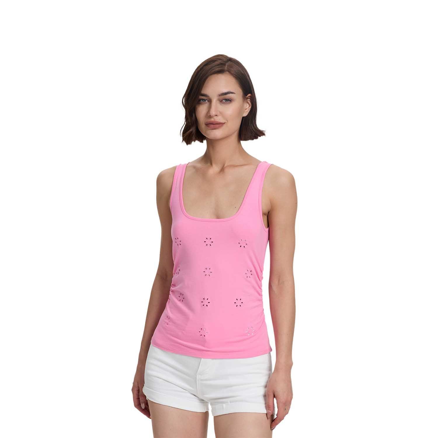 Polera Mujer Escote Cuadrado Rosado Claro Fashion's Park-0