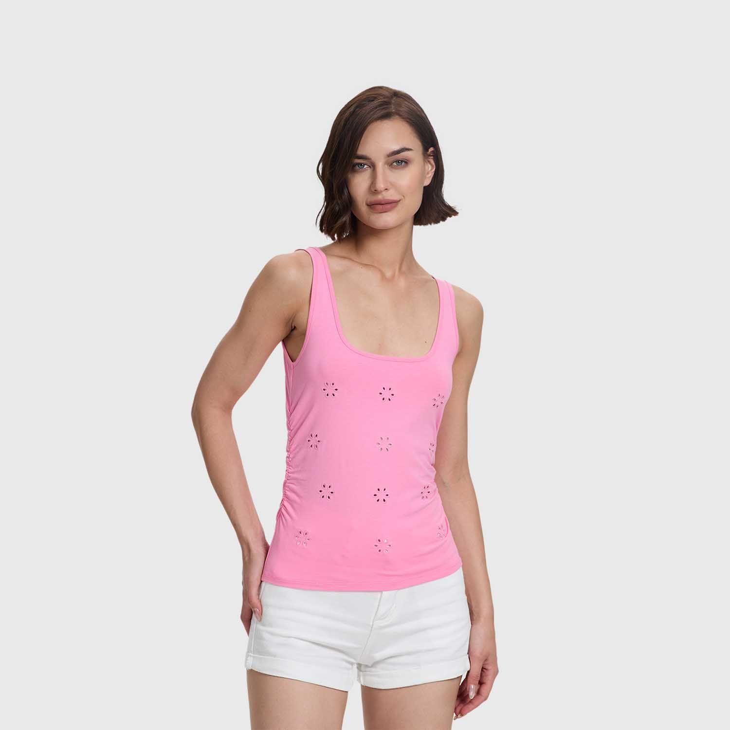 Polera Mujer Escote Cuadrado Rosado Claro Fashion's Park-1