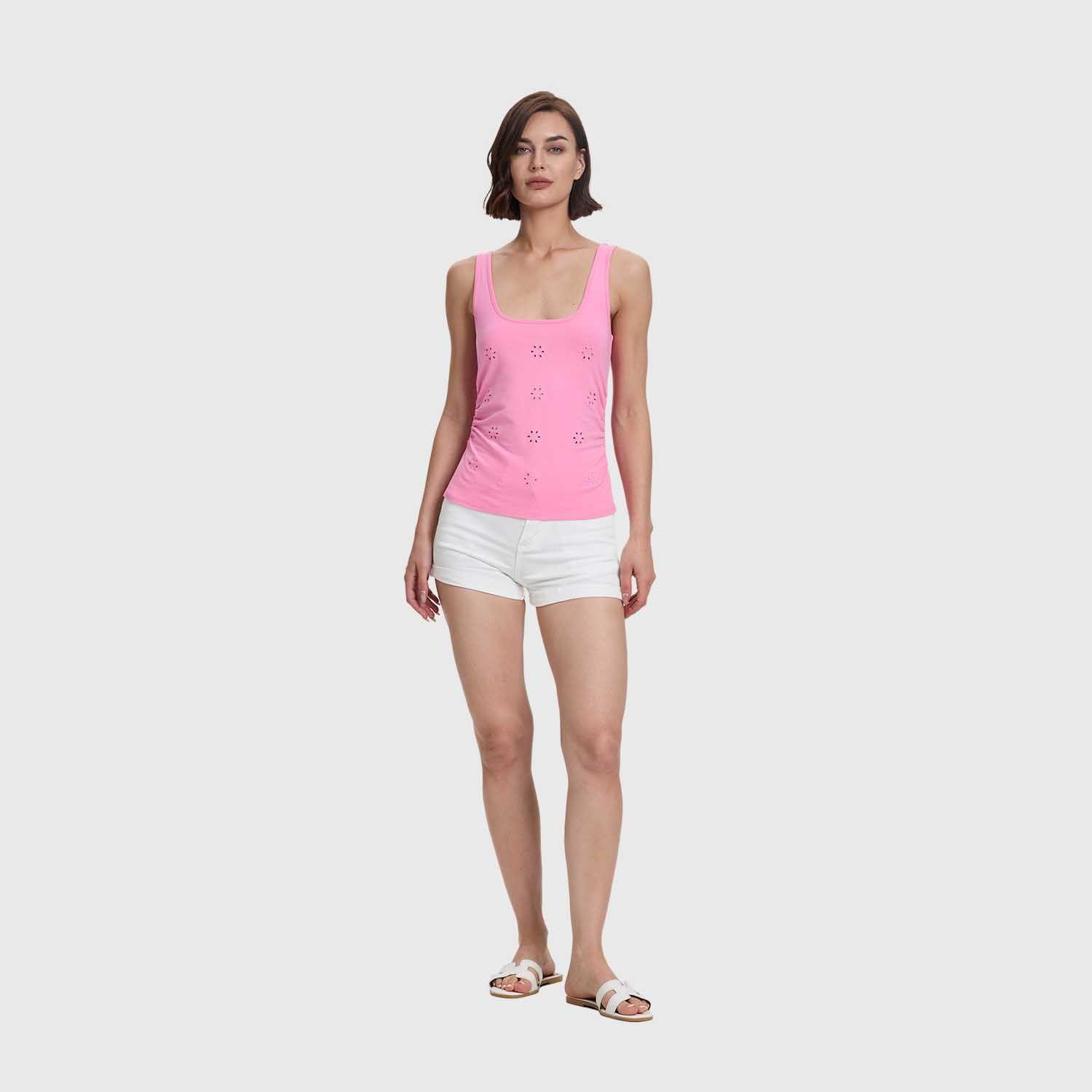 Polera Mujer Escote Cuadrado Rosado Claro Fashion's Park-3