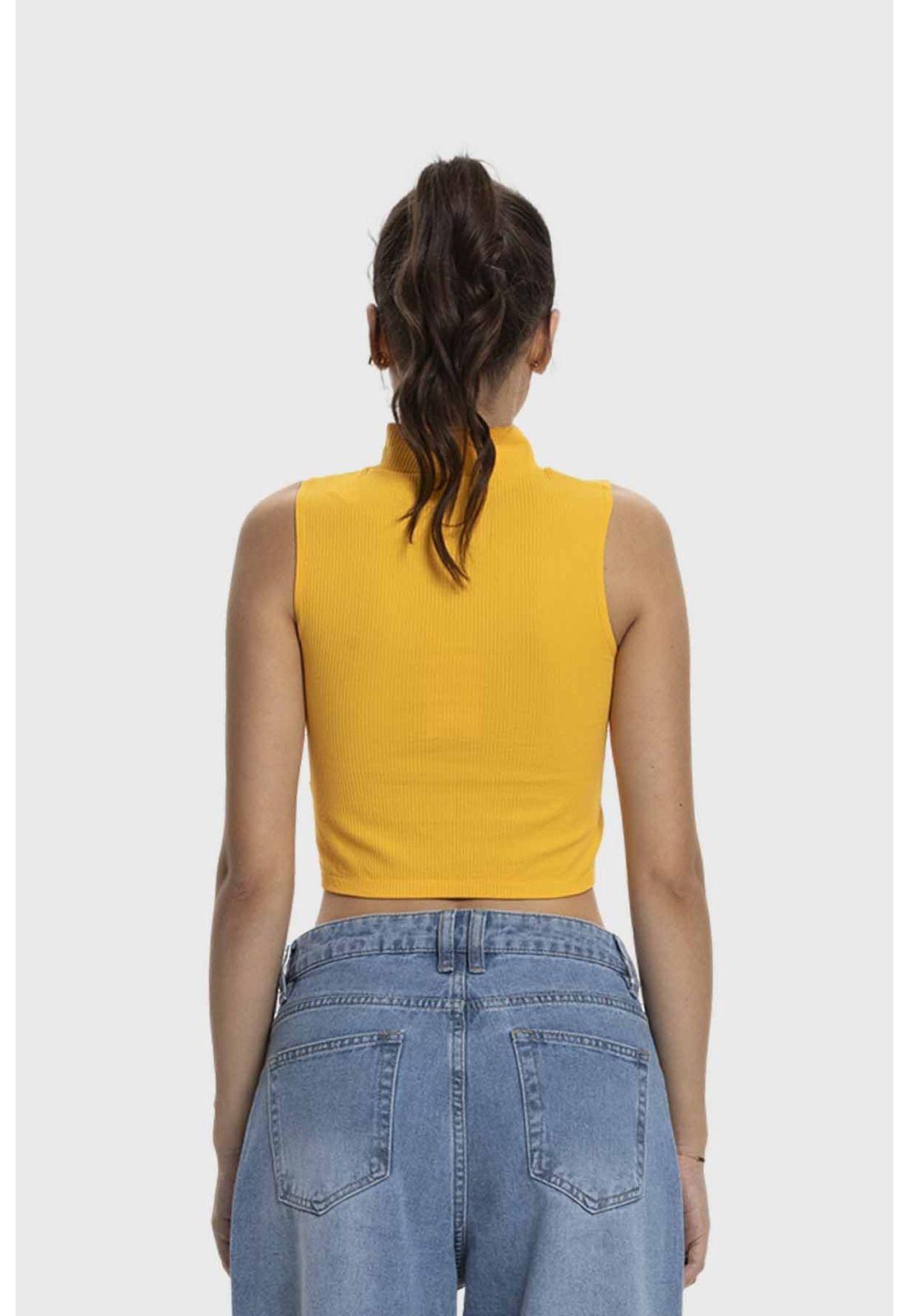 Polera Mujer Estilo Peto Mostaza-2
