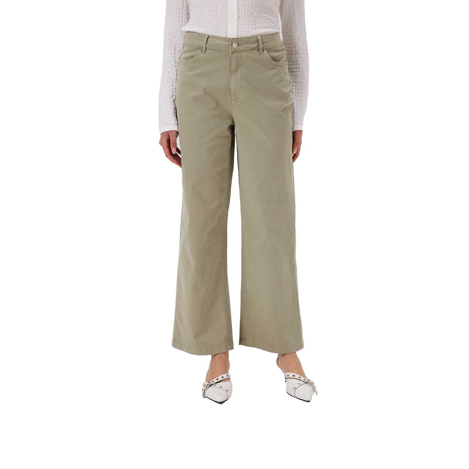 Pantalón Mujer Abotonado Verde Musgo Fashion's Park-0