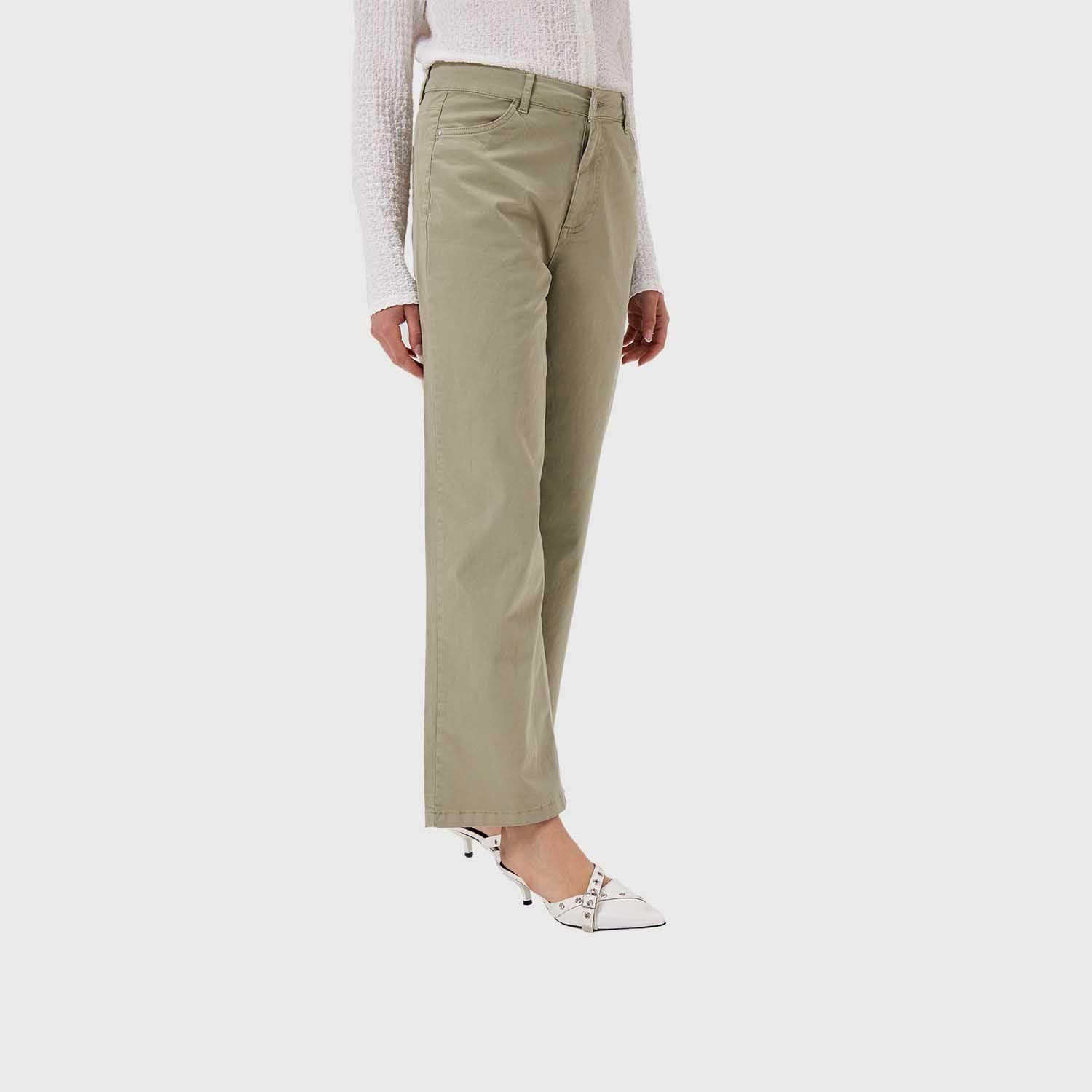Pantalón Mujer Abotonado Verde Musgo Fashion's Park-1