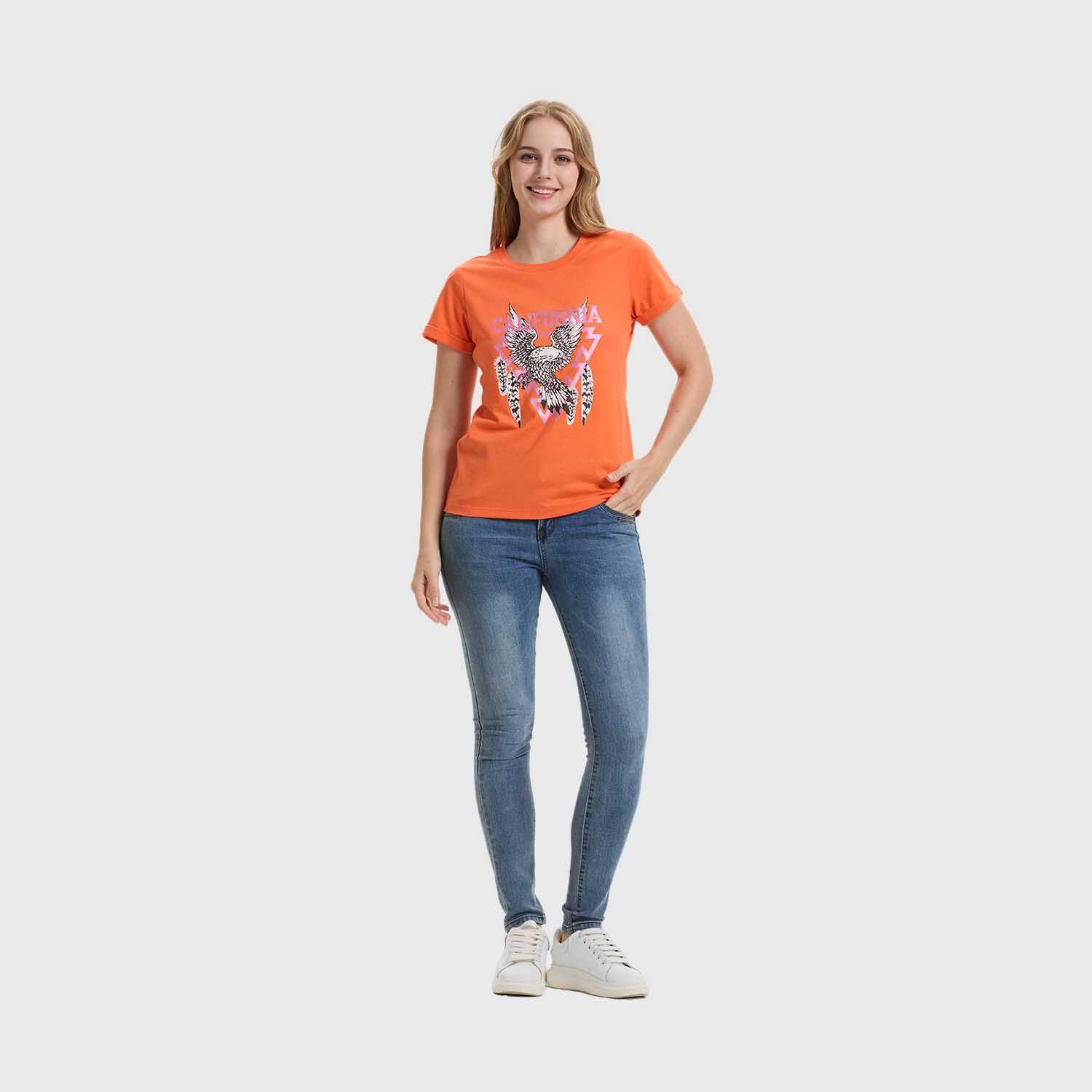 Polera Mujer Gráfica Roll Up Naranjo Claro Fashion's Park-3