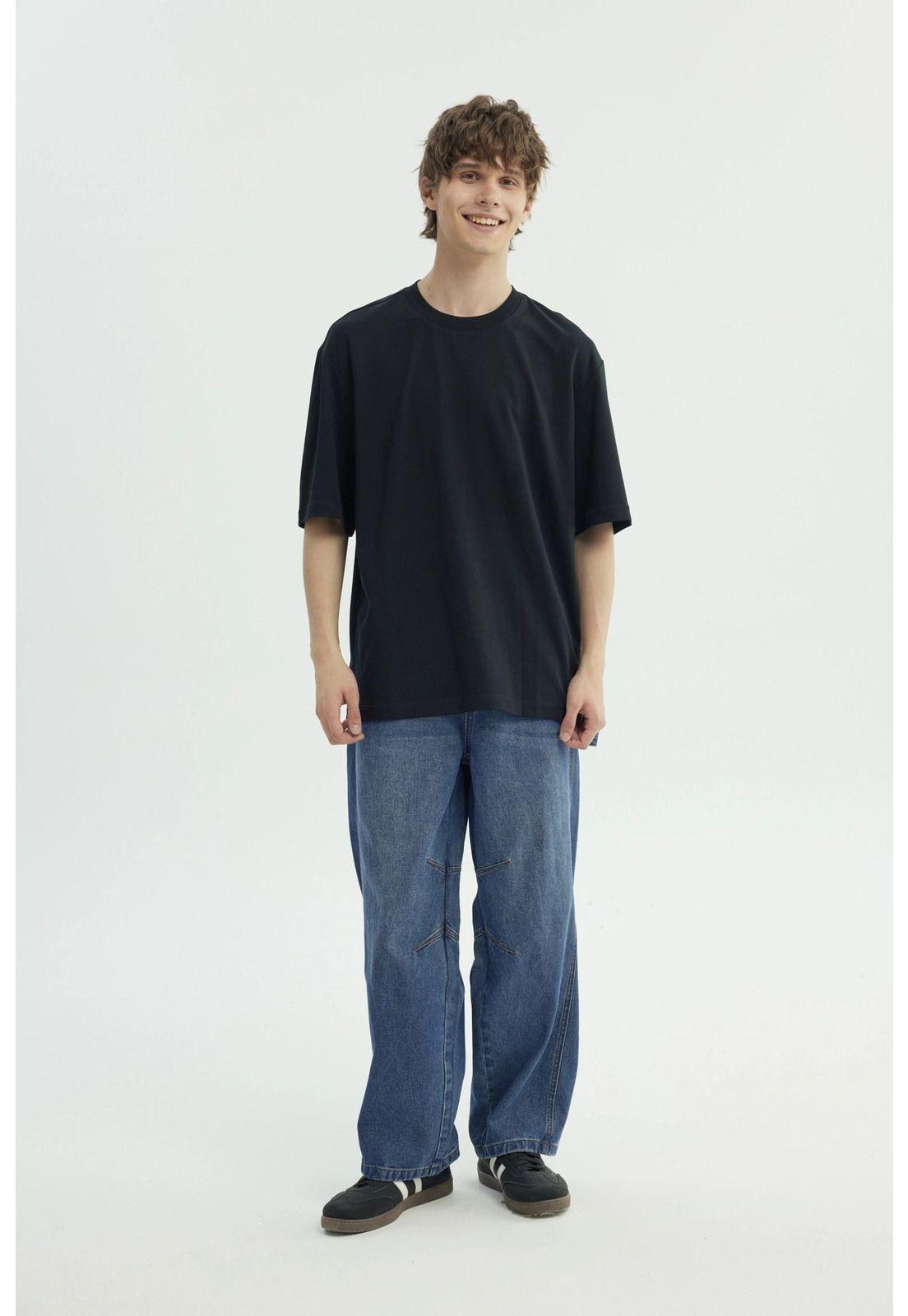 Polera Hombre Oversize Negro - Xlll-3