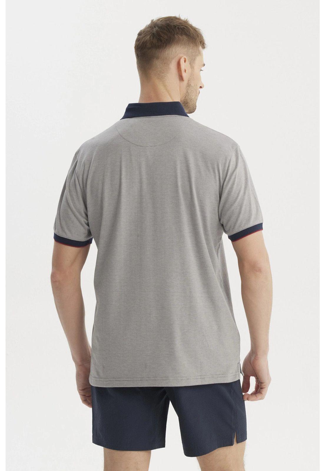 Polera Hombre Cuello Contraste Gris- ll-2