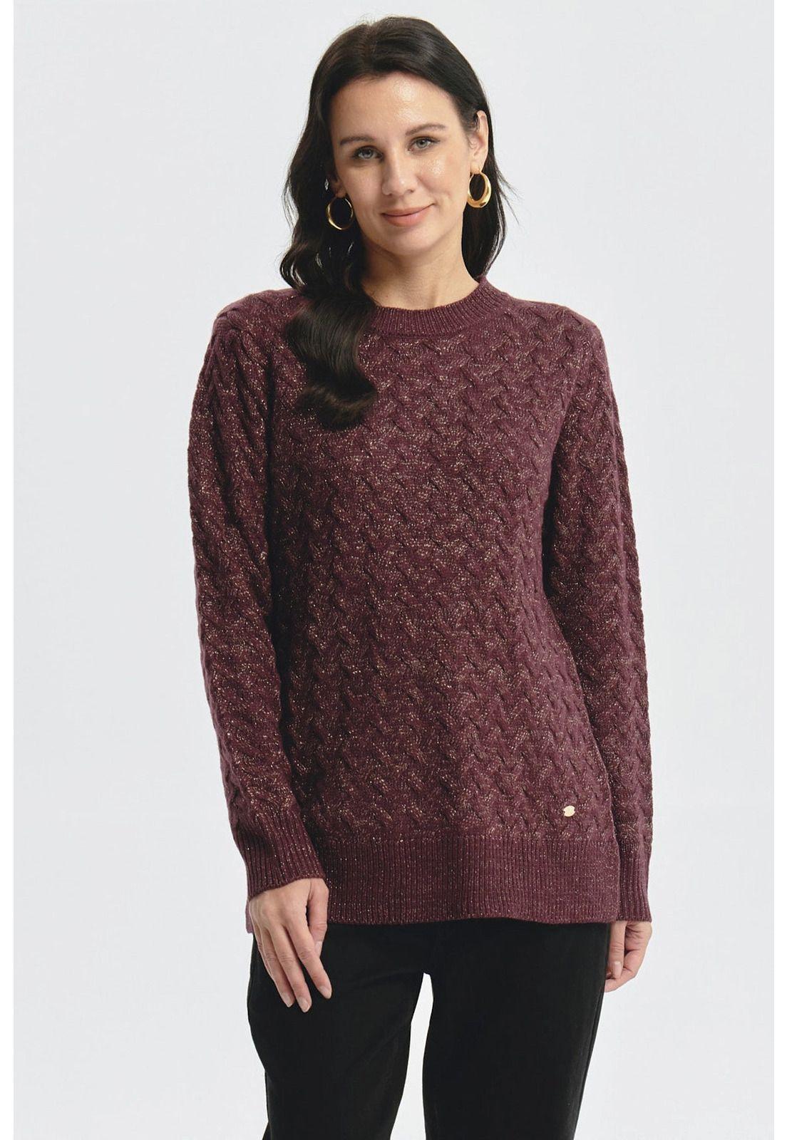 Sweater Mujer Calado Rojo - ll-0