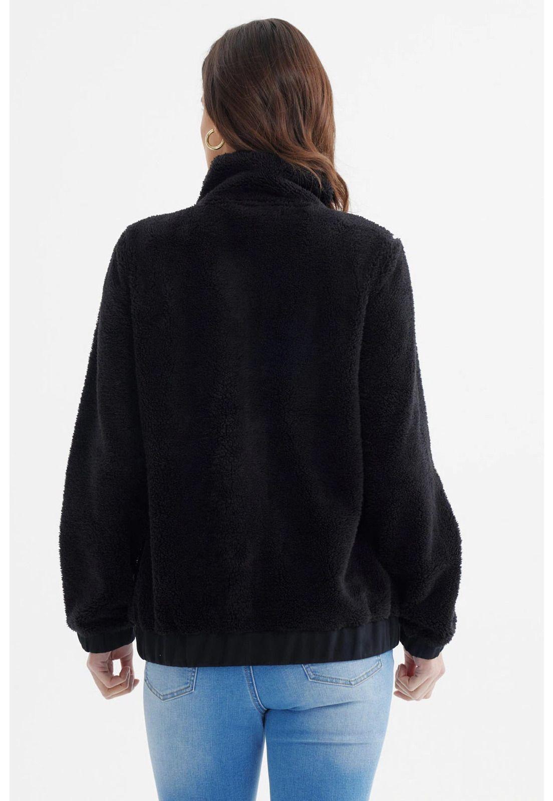 Polar Mujer Cuello Camisero Negro-2