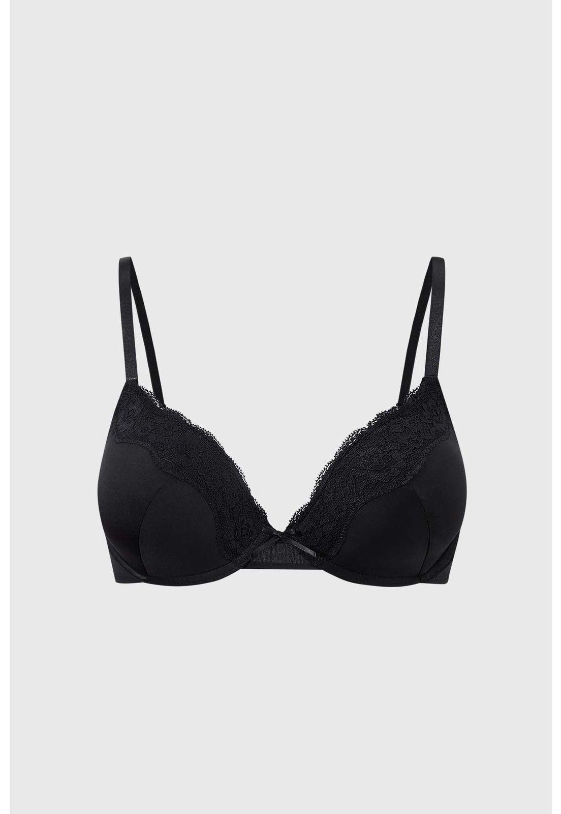 Sostén Mujer Copa Soft Detalle Encaje Negro - ll-0
