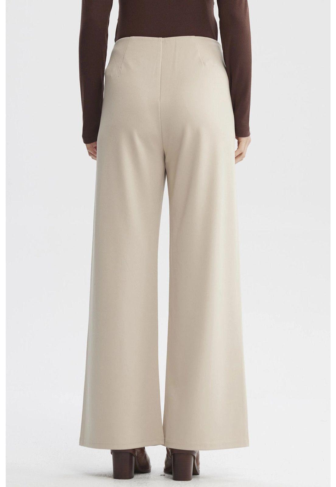 Pantalón Mujer Calce Recto Tapeta Botones Arena-2