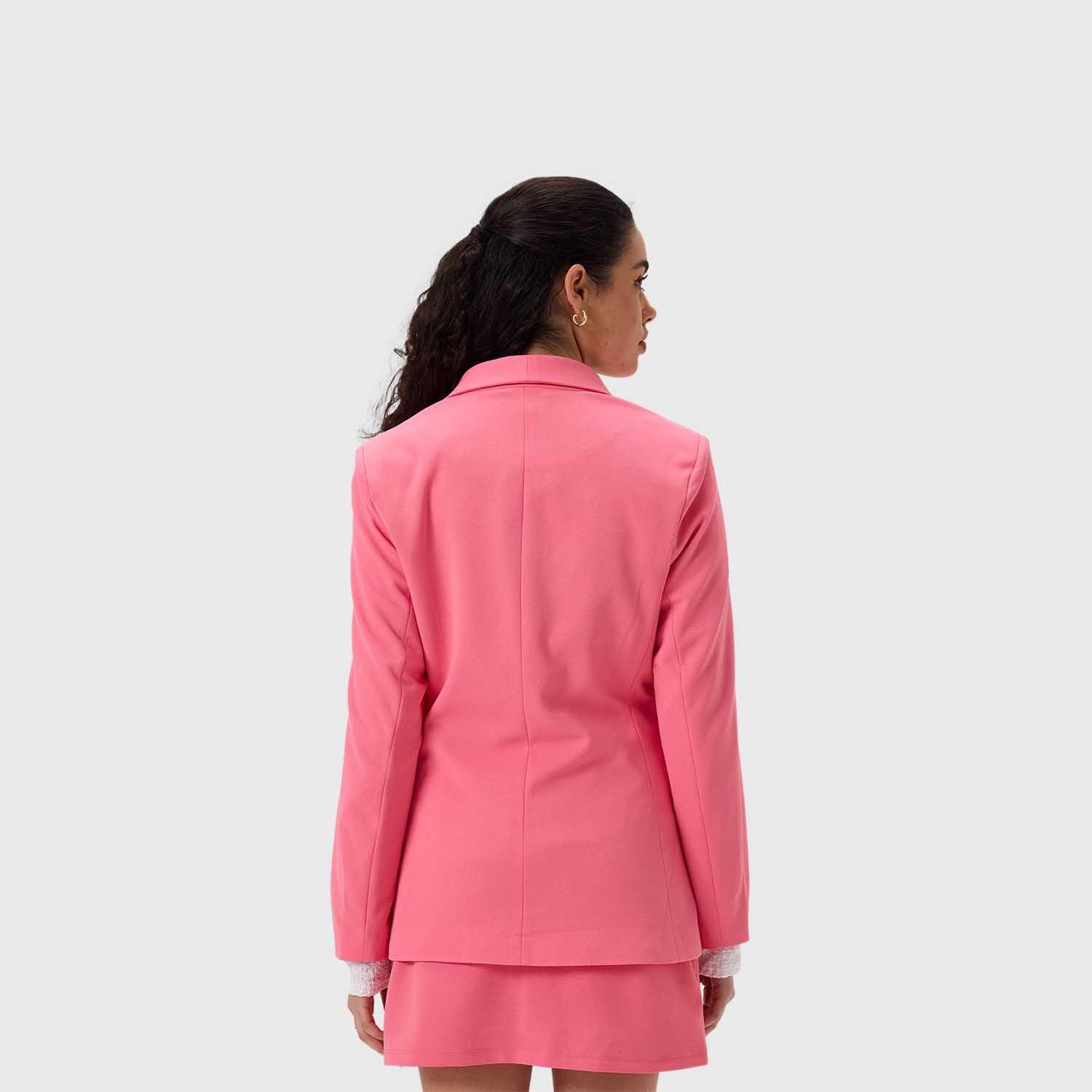 Blazer Mujer Largo Abotonado Rosado Fashion's Park-2